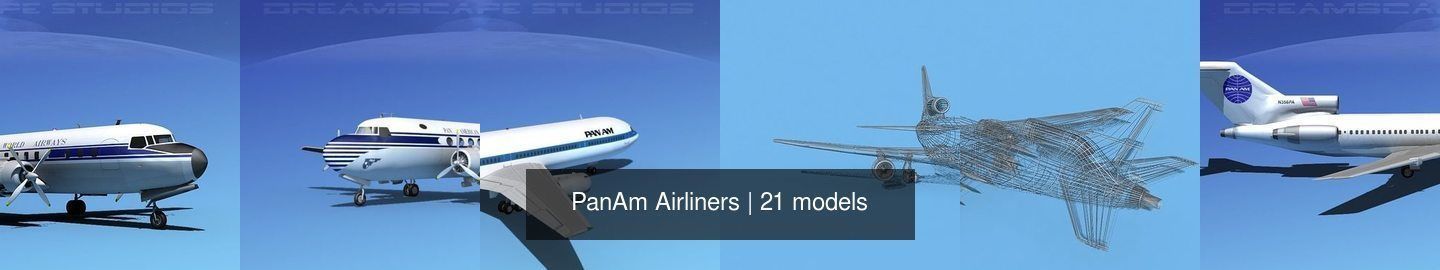 21 PanAm Airliners 3D Model Collection_4