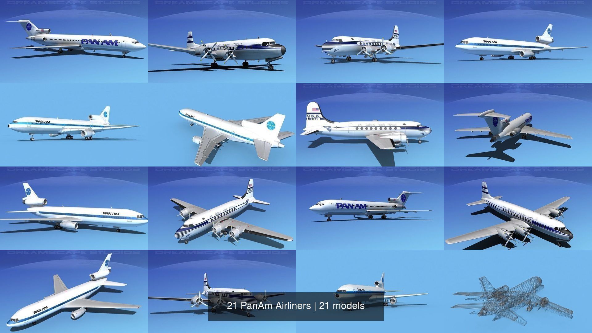 21 PanAm Airliners 3D Model Collection_2