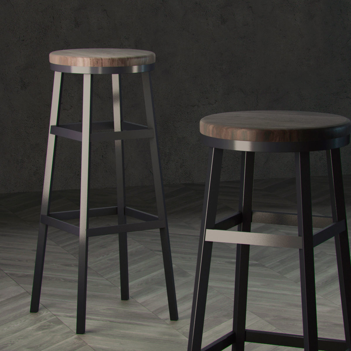 Fora furniture stool 3D model_1