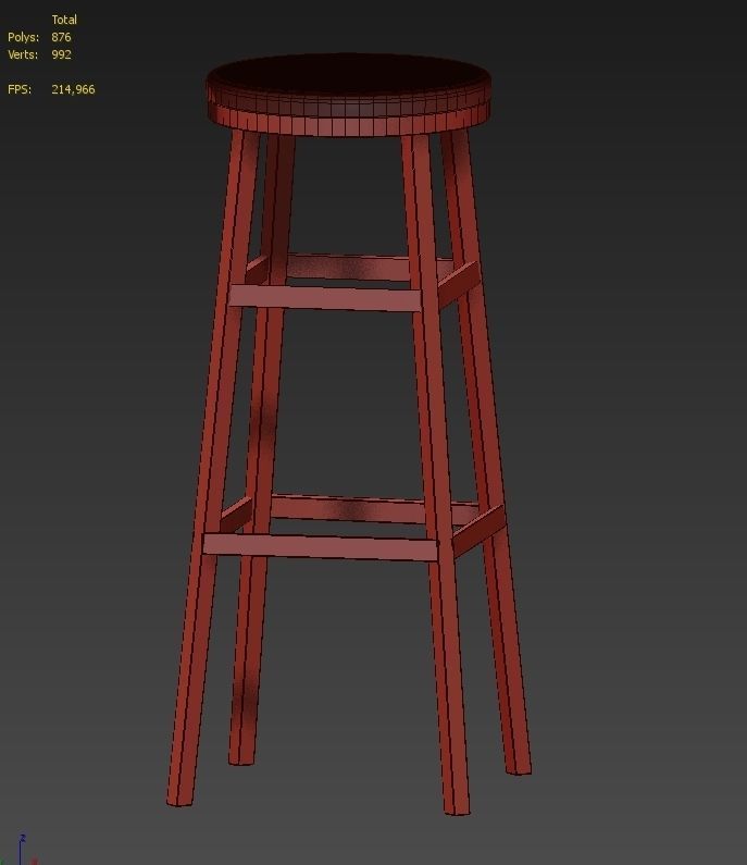Fora furniture stool 3D model_5