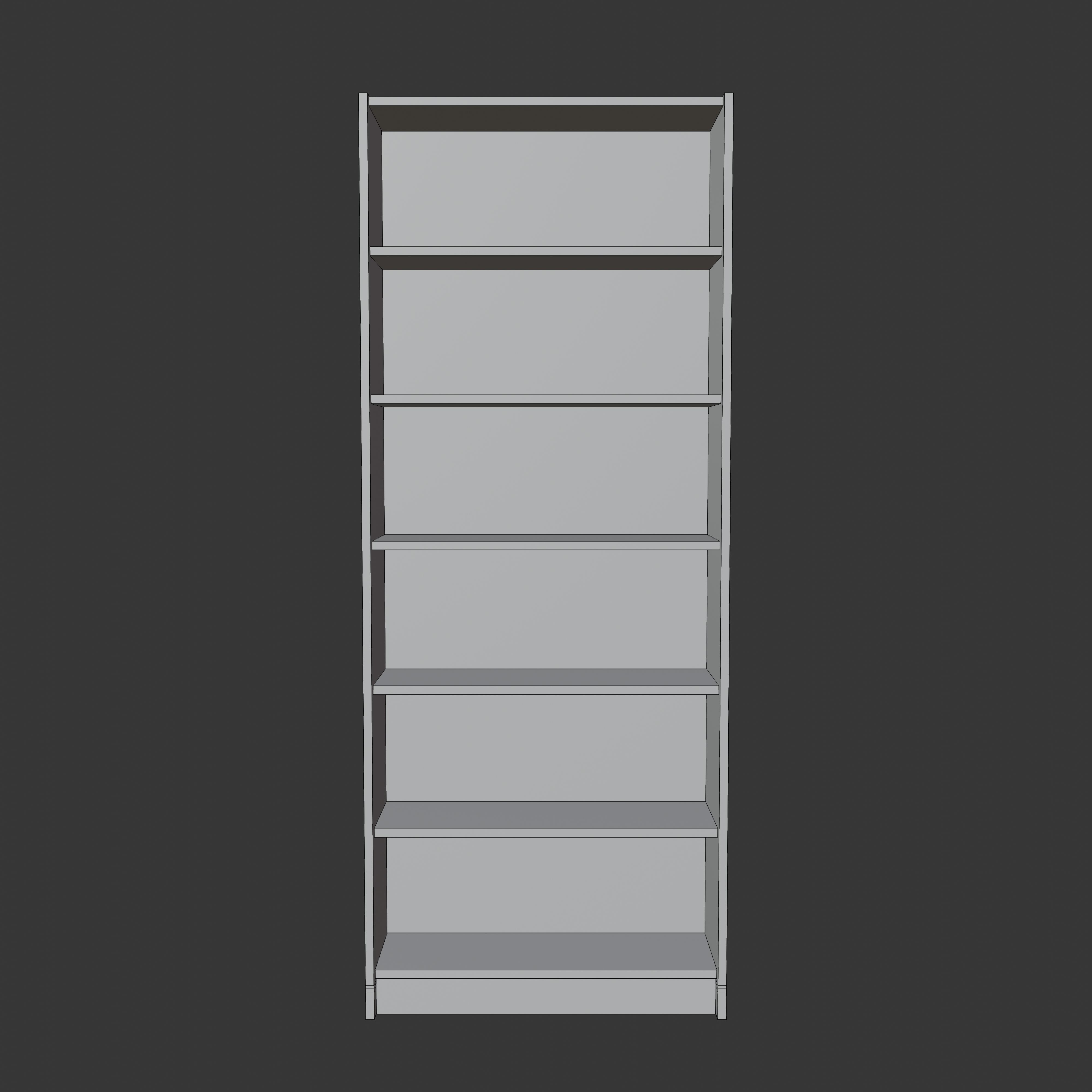 Ikea Bookshelf Billy Black 80x28x202cm Low-poly 3D model_3