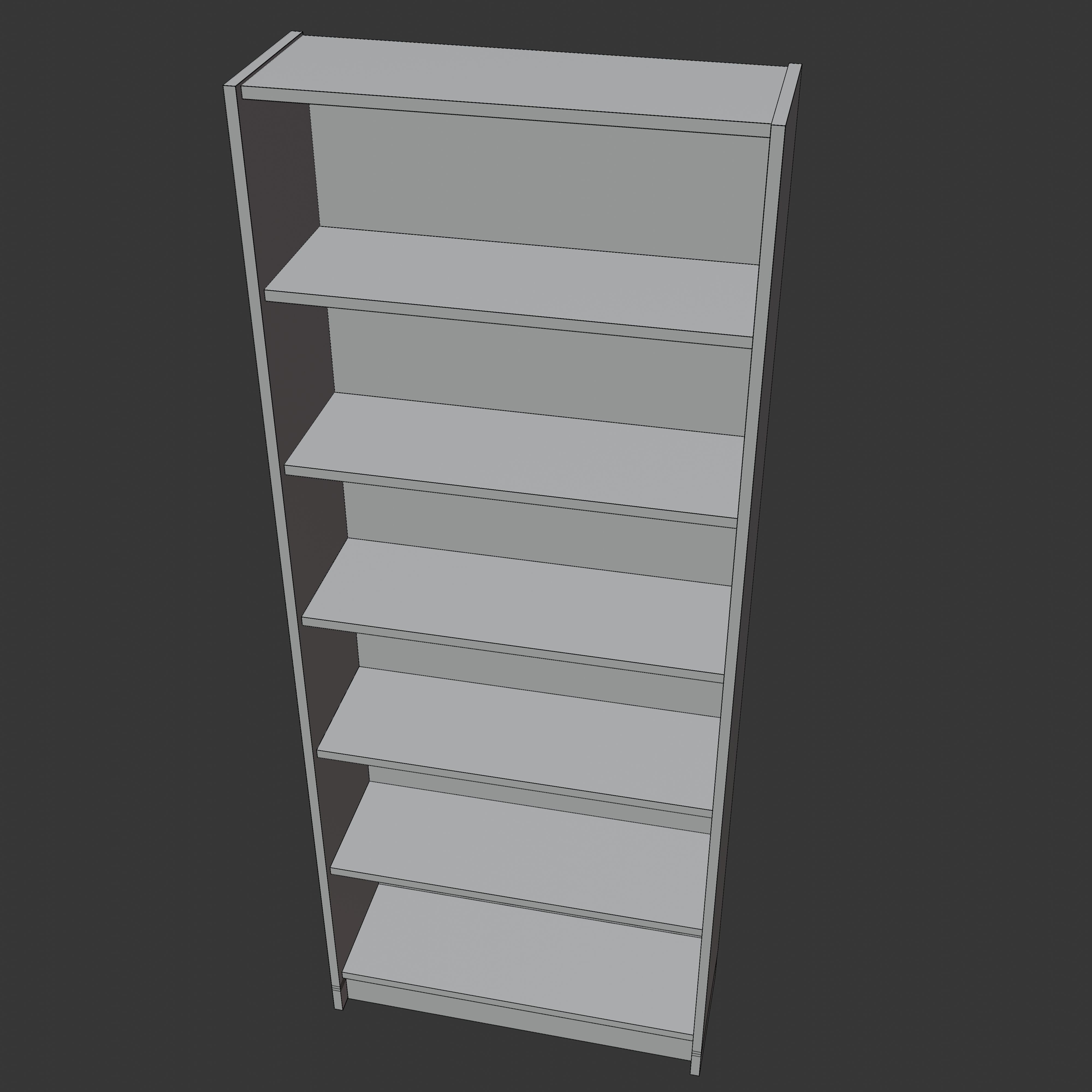 Ikea Bookshelf Billy Black 80x28x202cm Low-poly 3D model_5