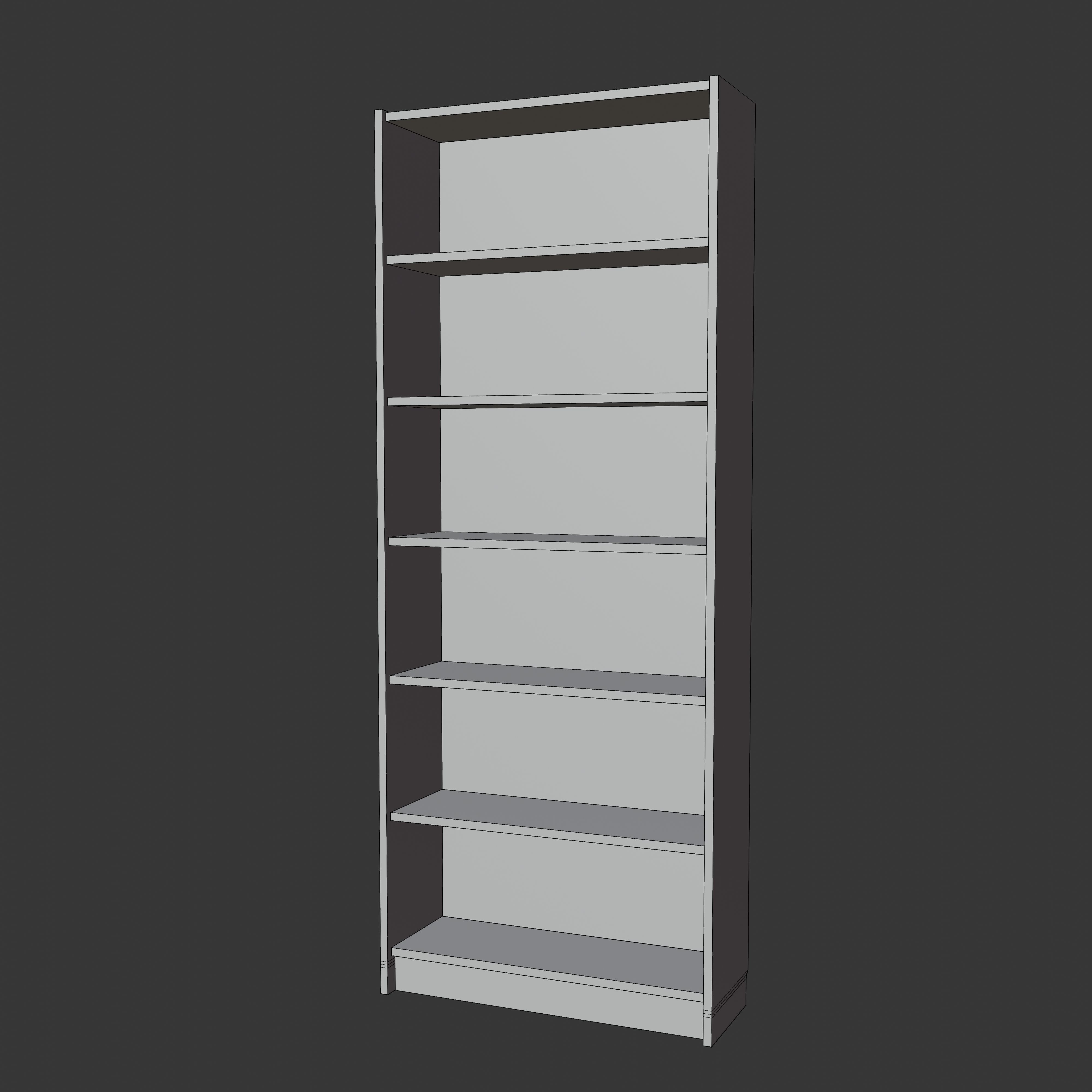 Ikea Bookshelf Billy Black 80x28x202cm Low-poly 3D model_1