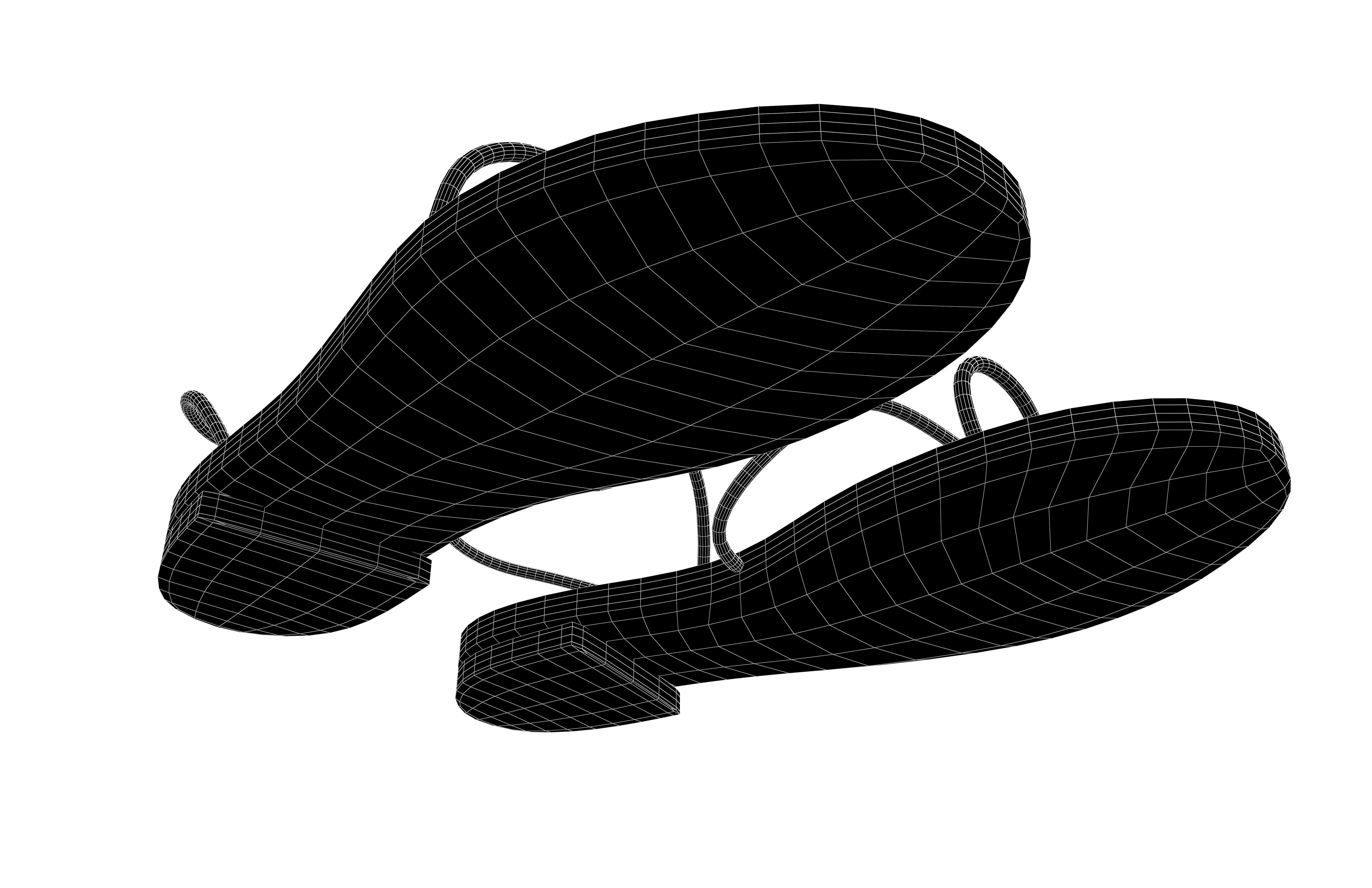 Flat Sandals v2 001 Low-poly 3D model_7