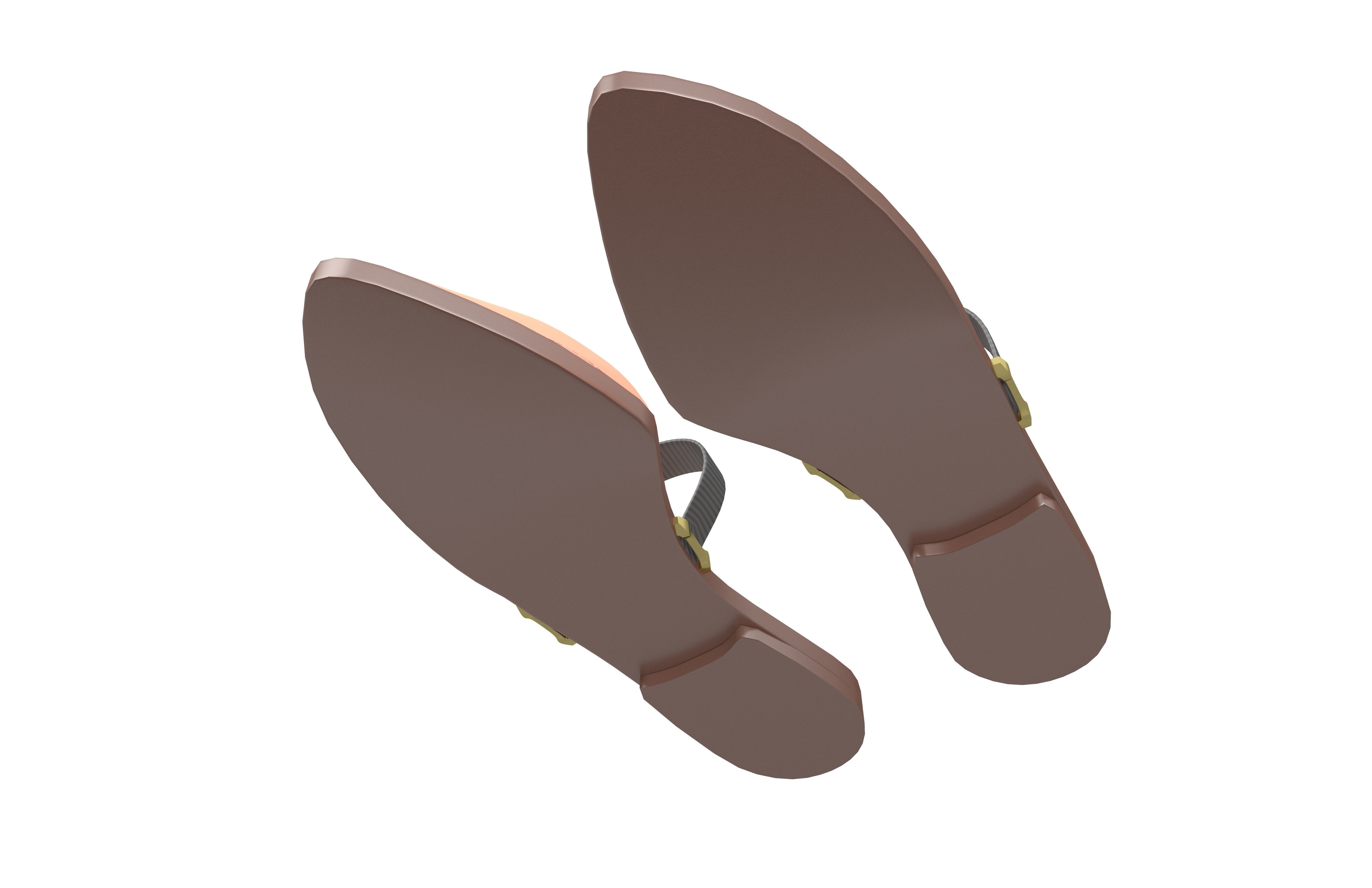 Pointed Flat Shoes v1 002 Low-poly 3D model_2