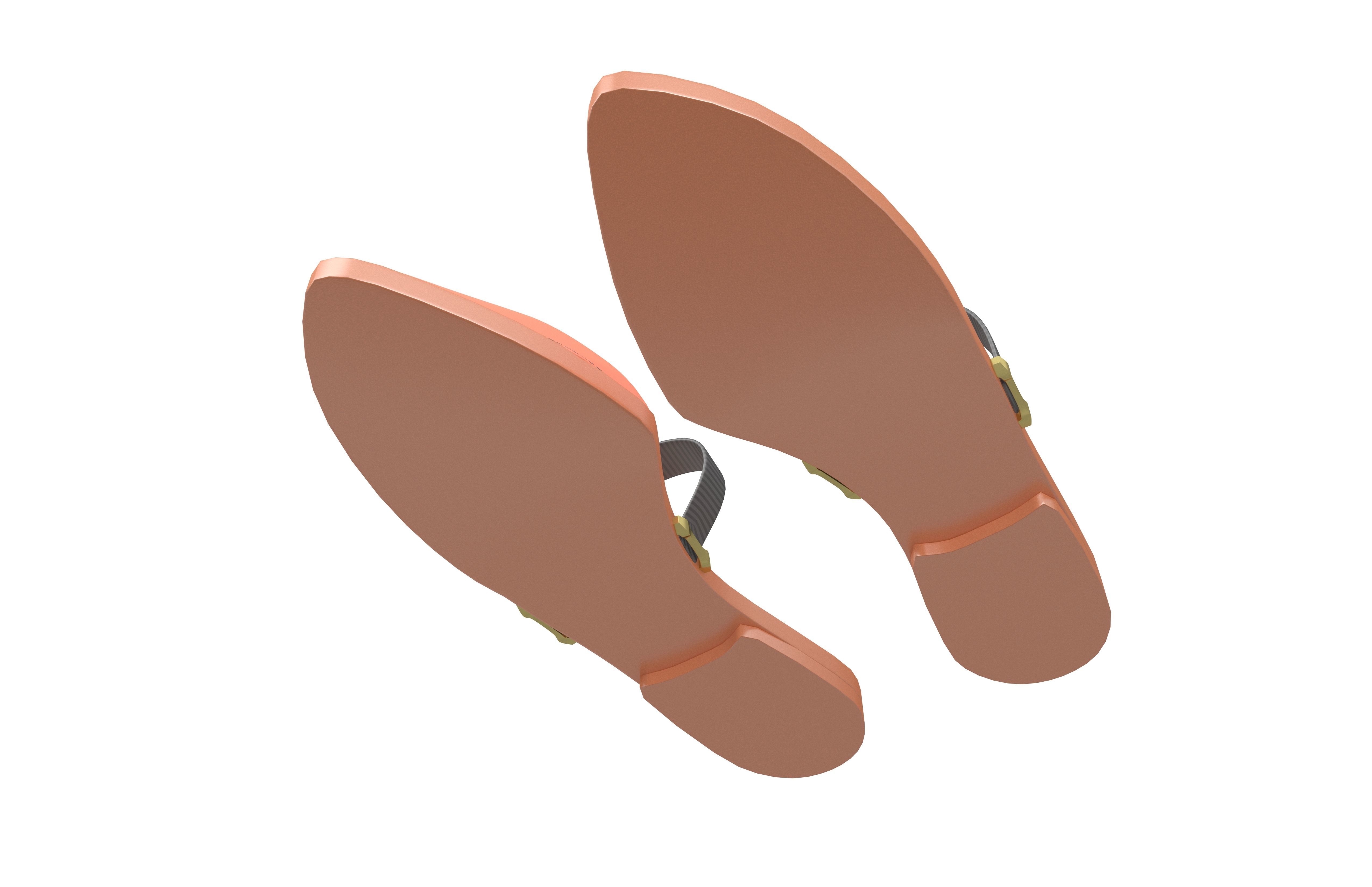 Pointed Flat Shoes v1 005 Low-poly 3D model_3