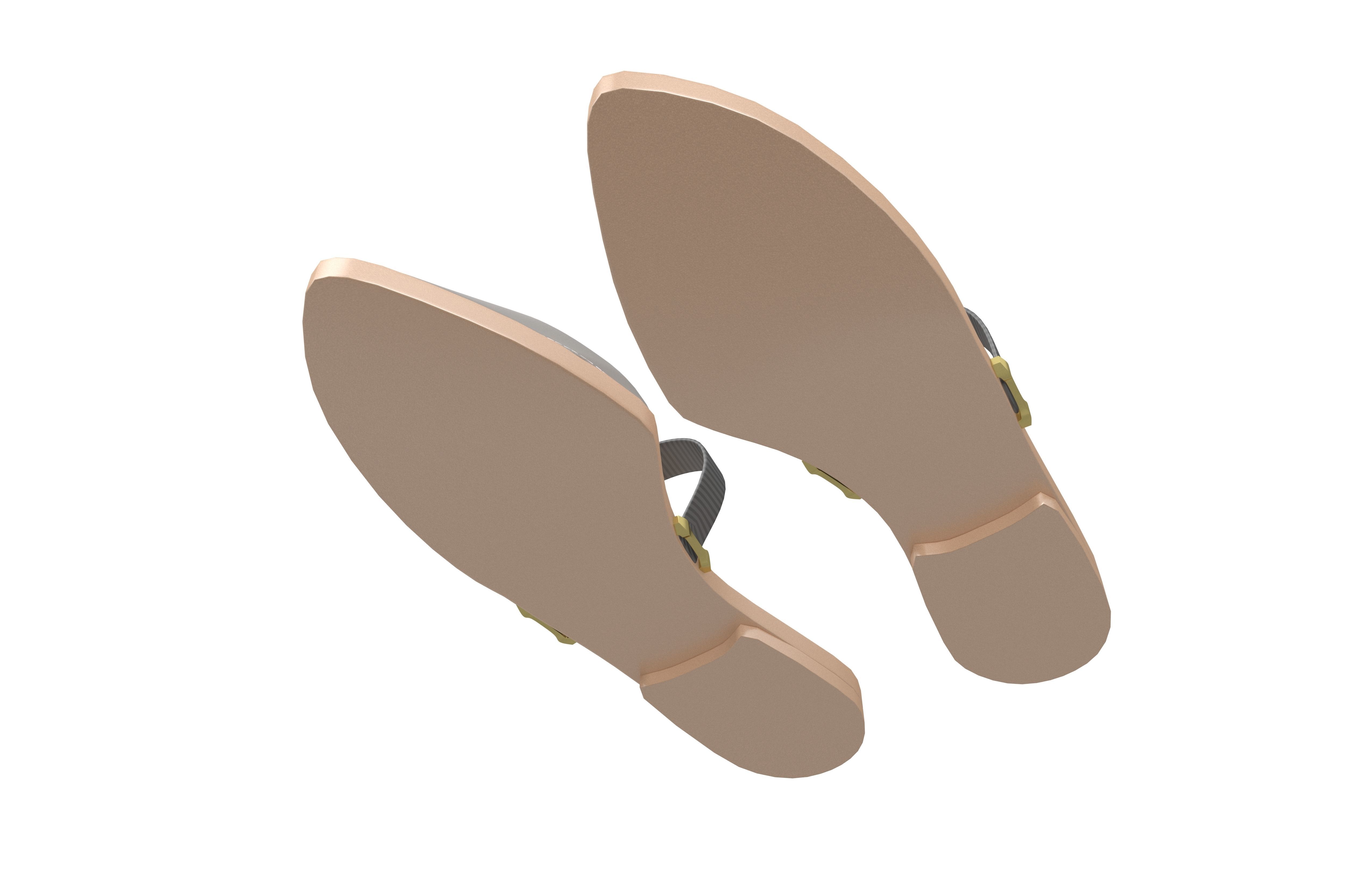 Pointed Flat Shoes v1 006 Low-poly 3D model_3