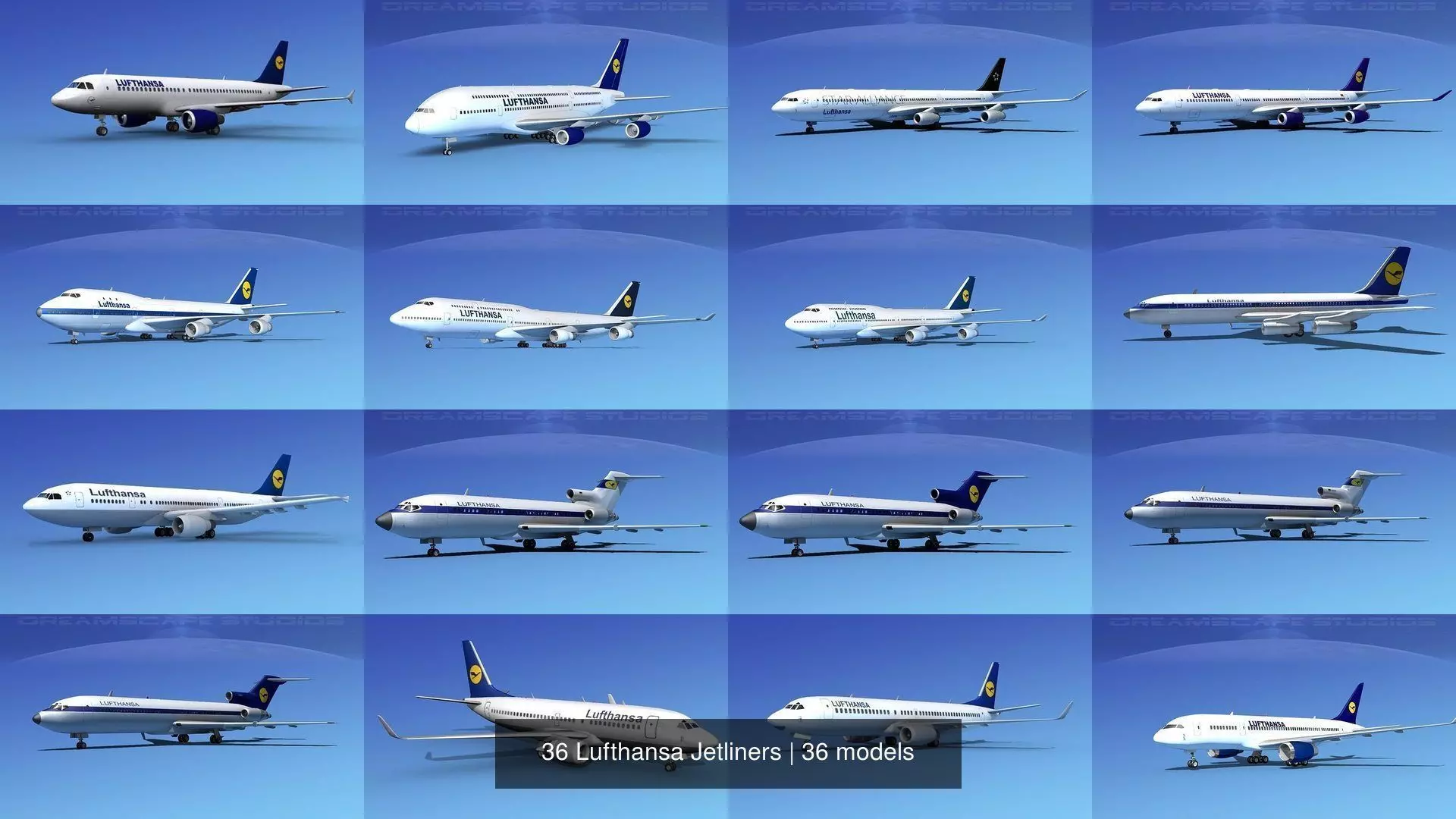 36 Lufthansa Jetliners 3D Model Collection_1