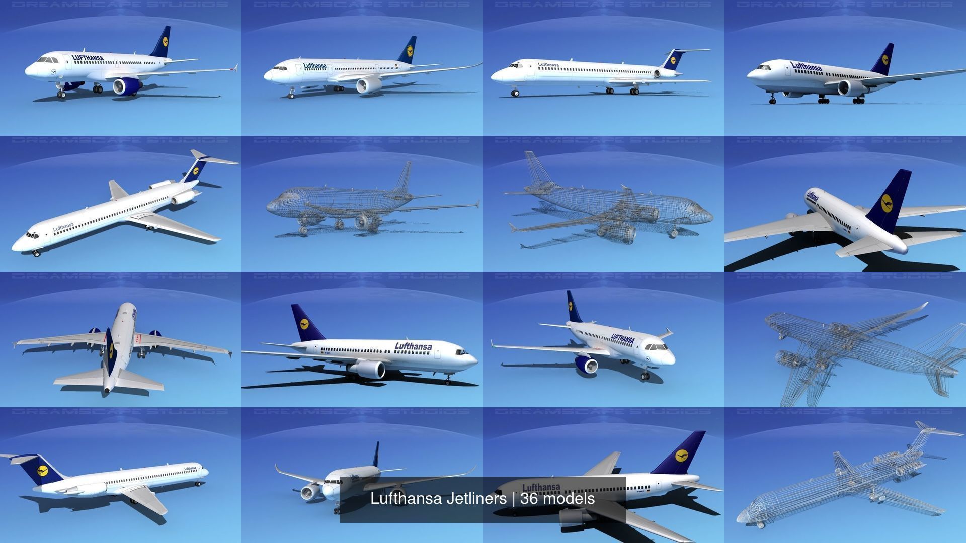 36 Lufthansa Jetliners 3D Model Collection_10