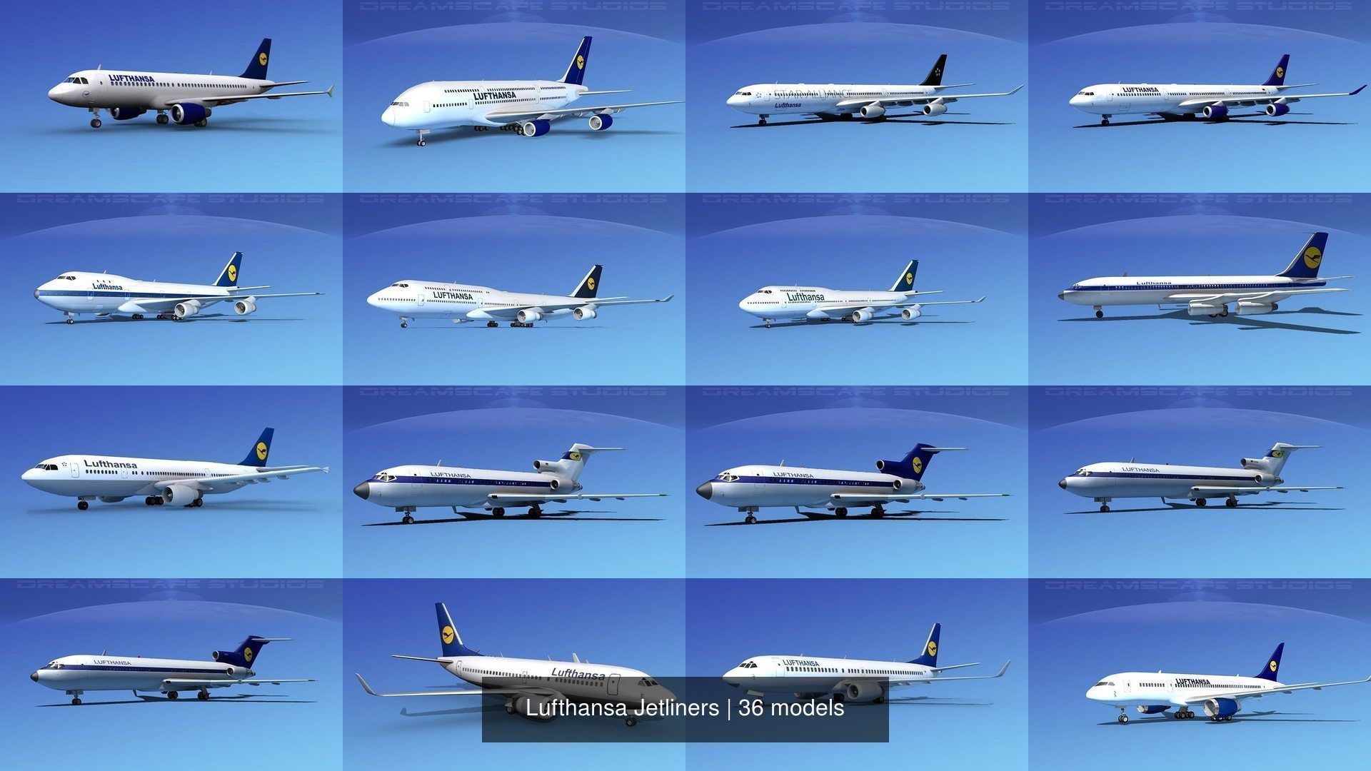 36 Lufthansa Jetliners 3D Model Collection_2