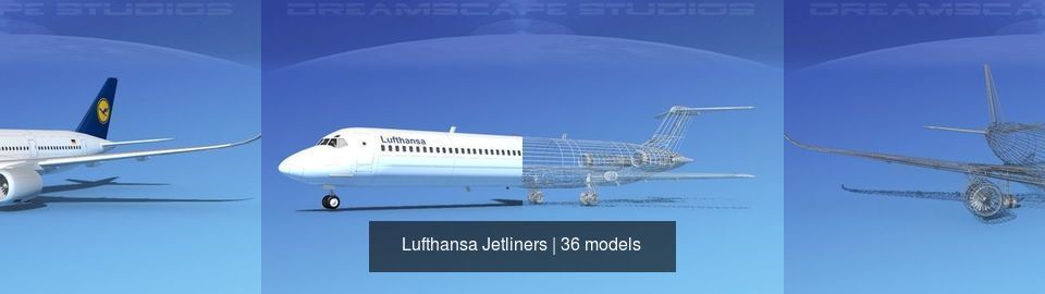 36 Lufthansa Jetliners 3D Model Collection_8