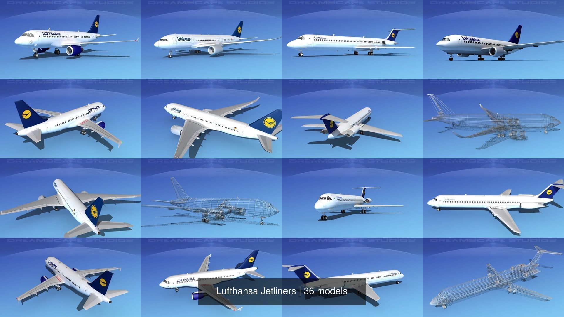 36 Lufthansa Jetliners 3D Model Collection_12