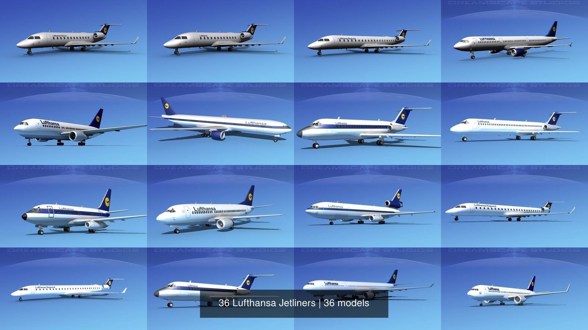 36 Lufthansa Jetliners 3D Model Collection_3