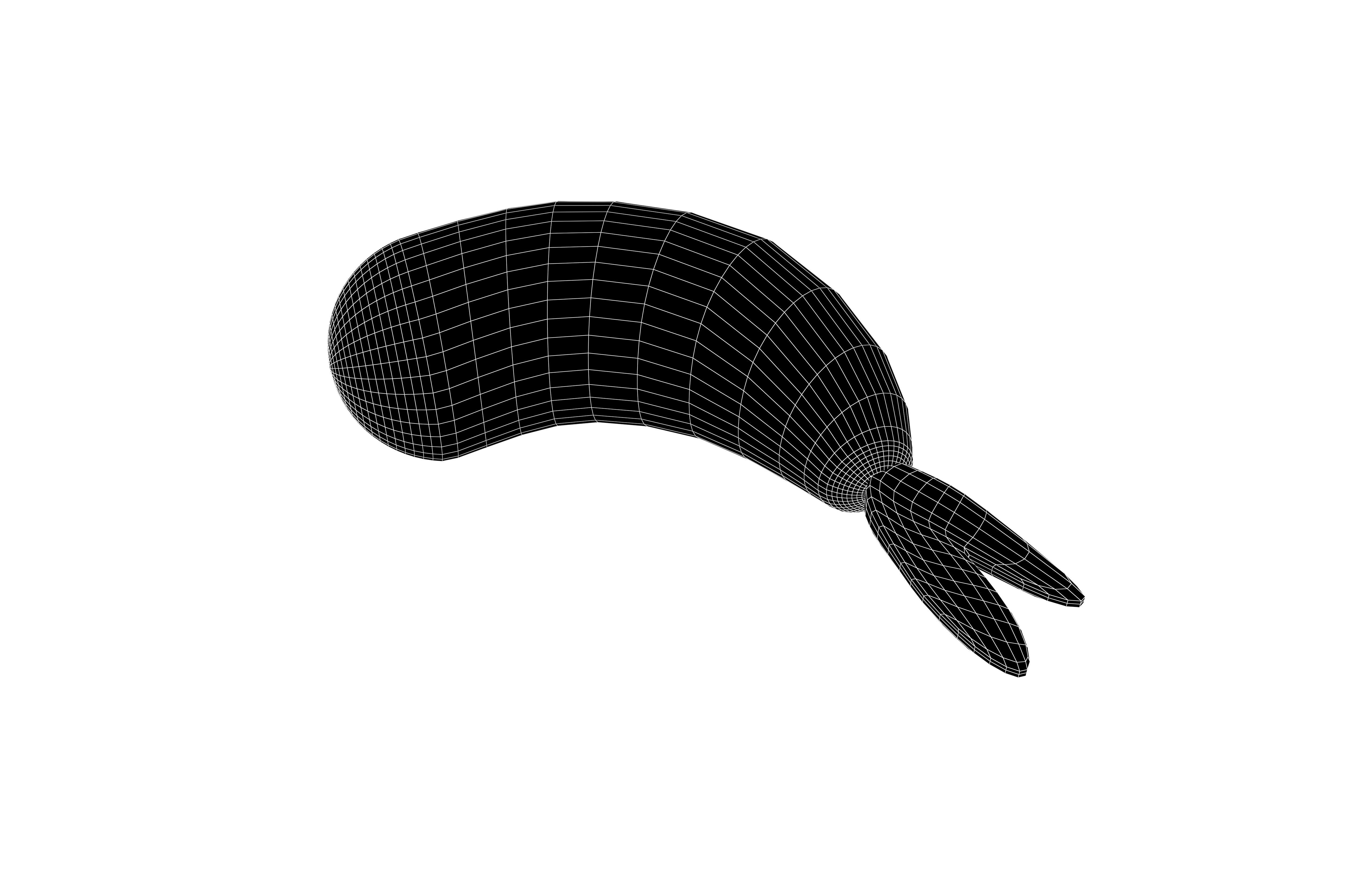 Fried Shrimp V1 002 Low-poly 3D model_6