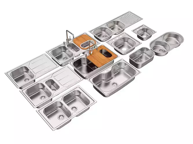Tramontina Pack sink with a lot of accessories  3D model