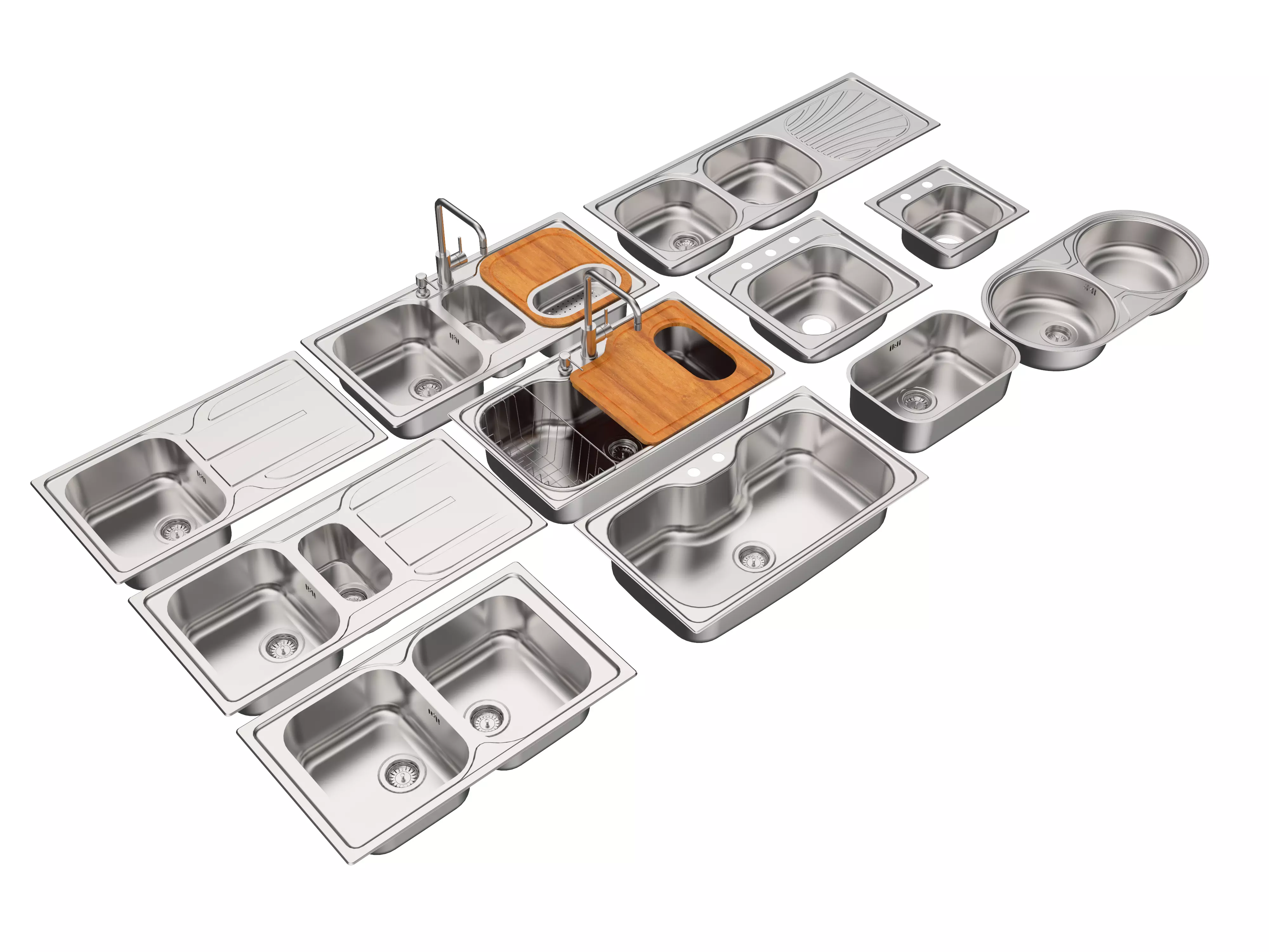 Tramontina Pack sink with a lot of accessories 3D model