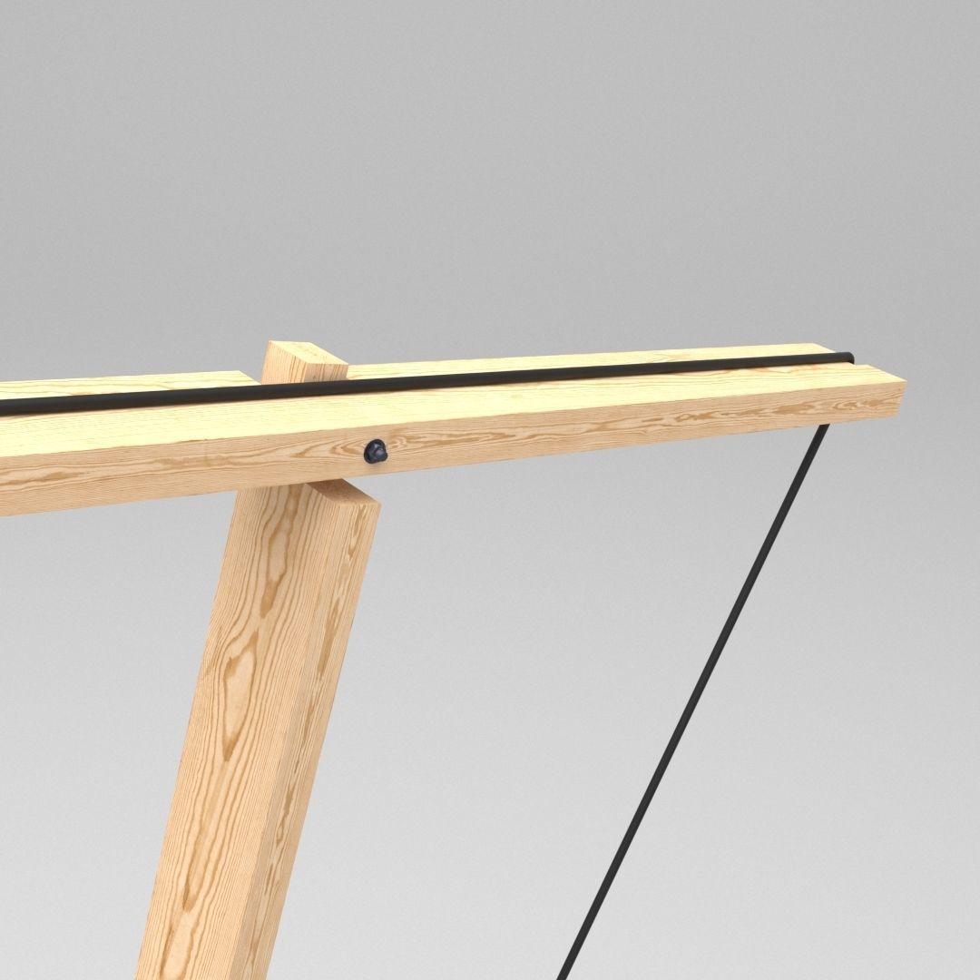 WOOD FLOOR LAMP - LAMPADA A STELO 3D model_2