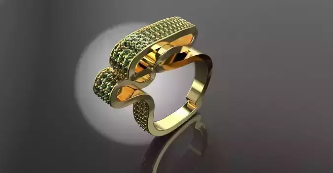 chic large ring with gems