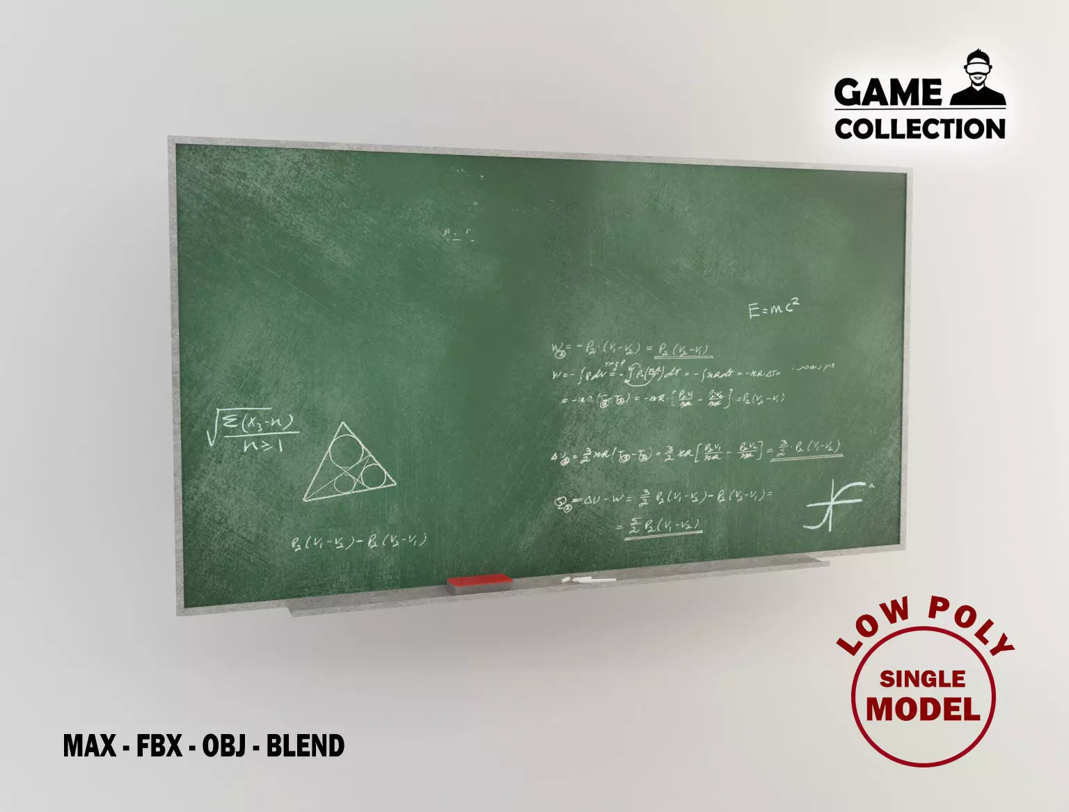 Blackboard 1 Low-poly 3D model_0