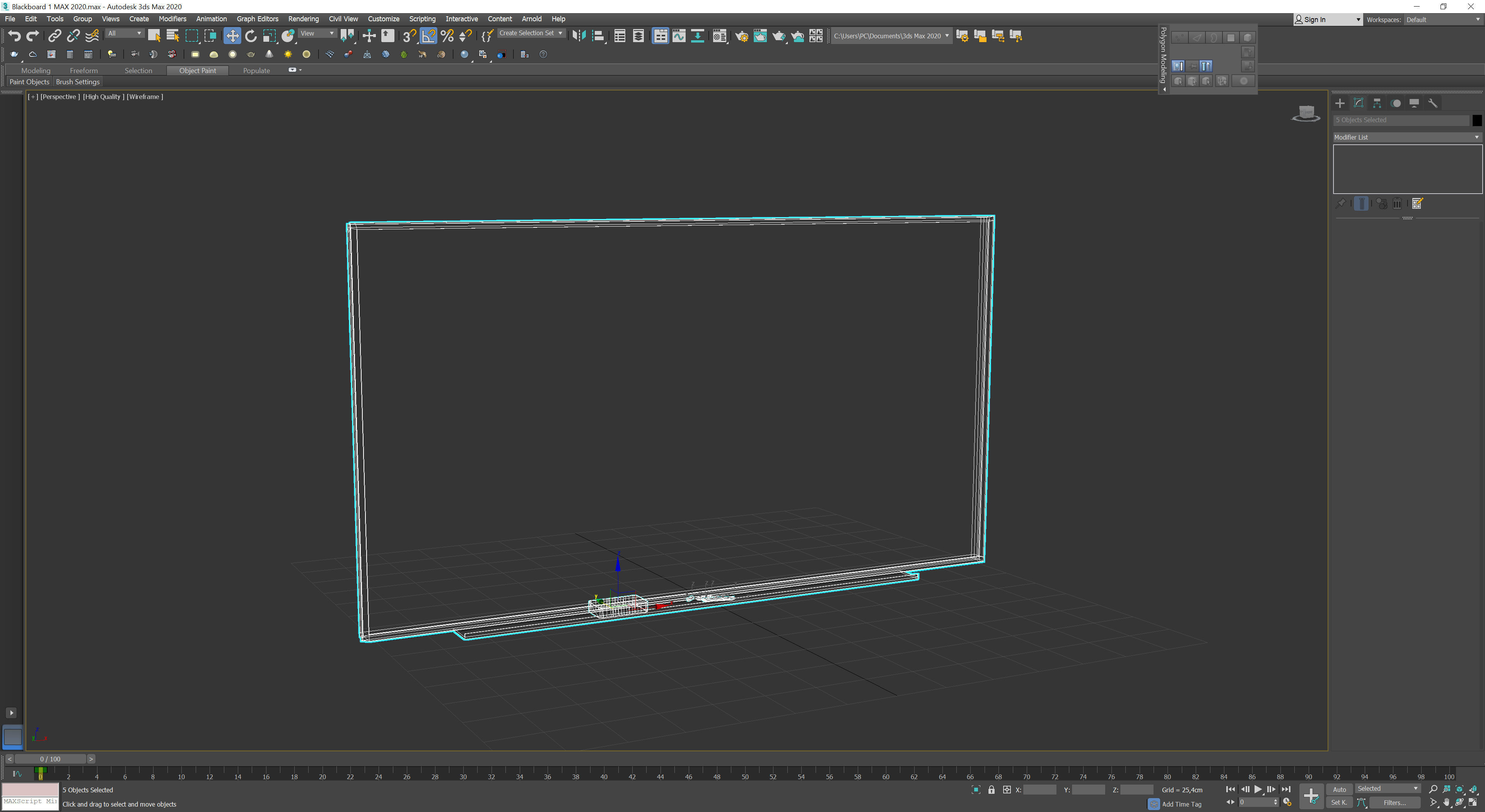 Blackboard 1 Low-poly 3D model_7