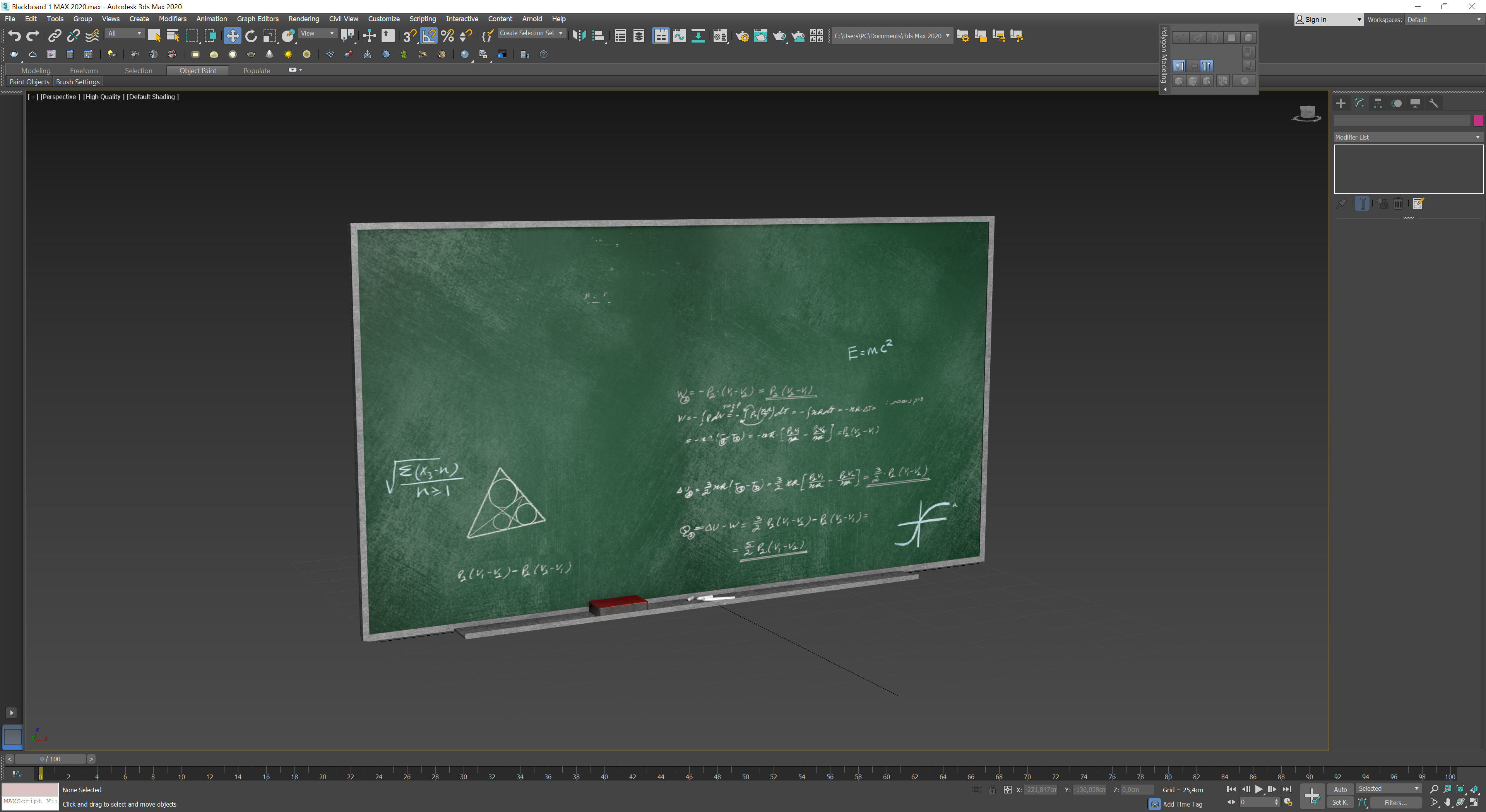Blackboard 1 Low-poly 3D model_6