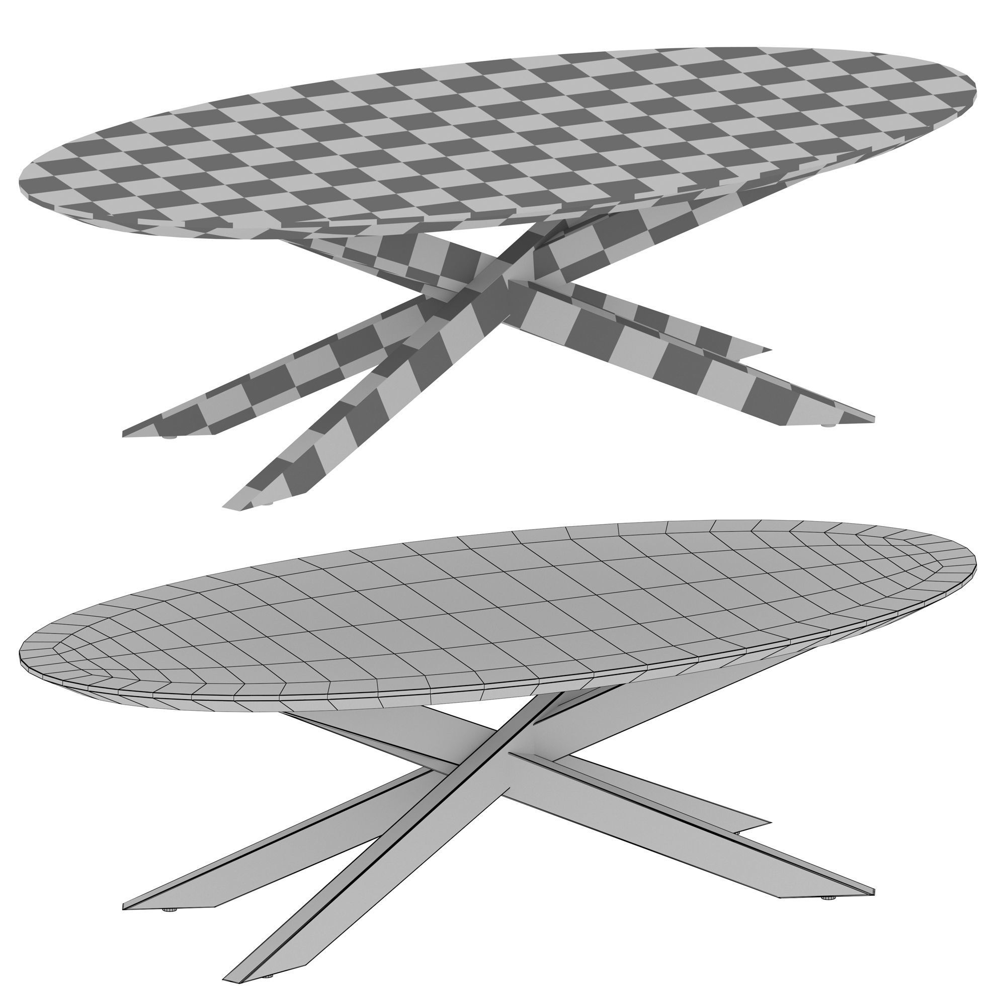 Apex Oval Coffee Table Crate and Barrel 3D model_12