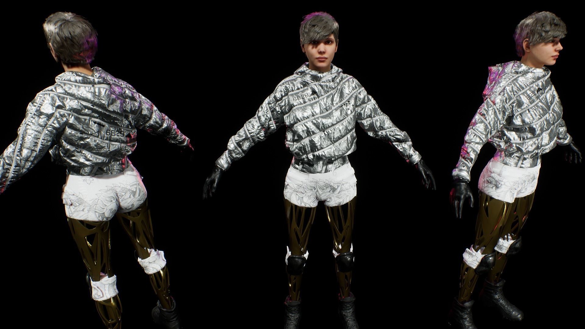 cyberpunk chars A Low-poly 3D model_11