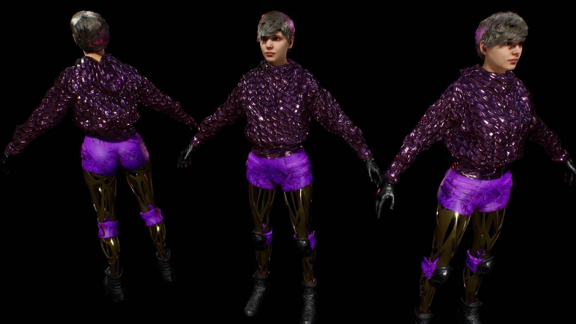 cyberpunk chars A Low-poly 3D model_13