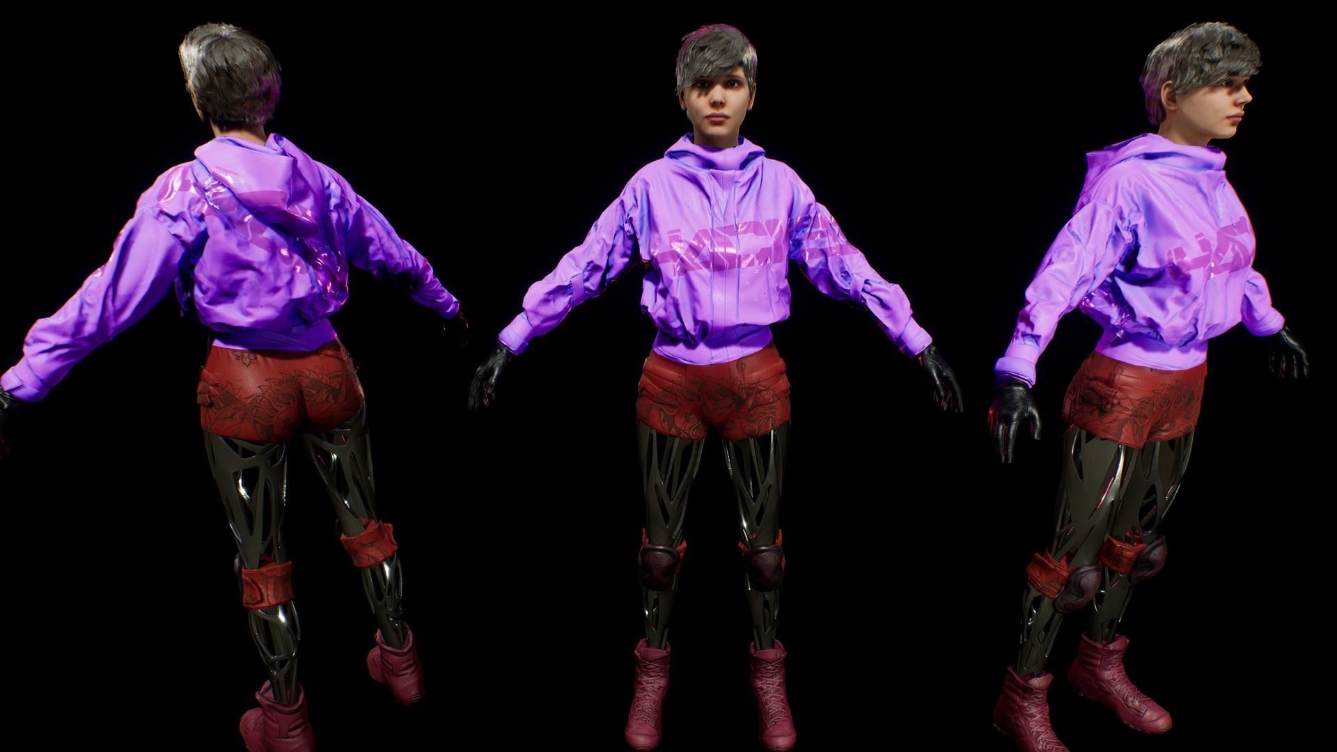 cyberpunk chars A Low-poly 3D model_26