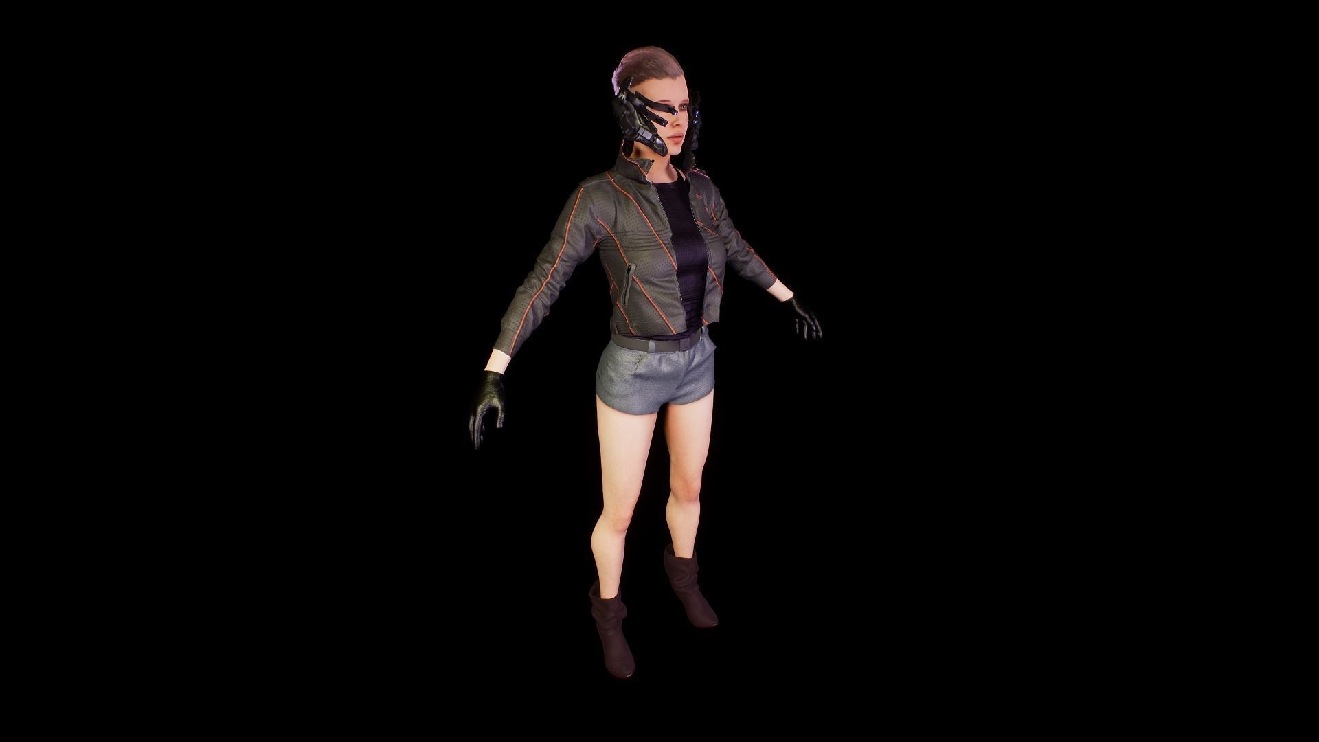 cyberpunk chars A Low-poly 3D model_14