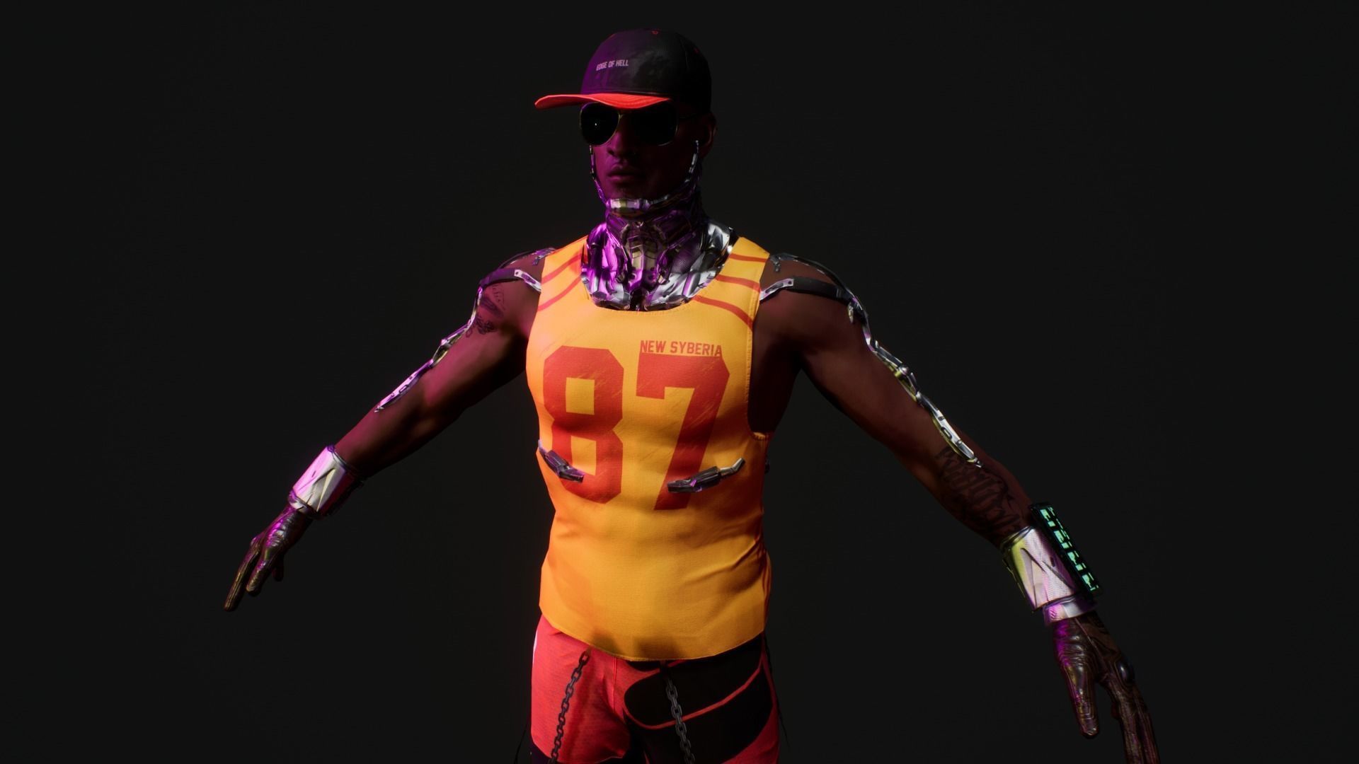 cyberpunk chars A Low-poly 3D model_20