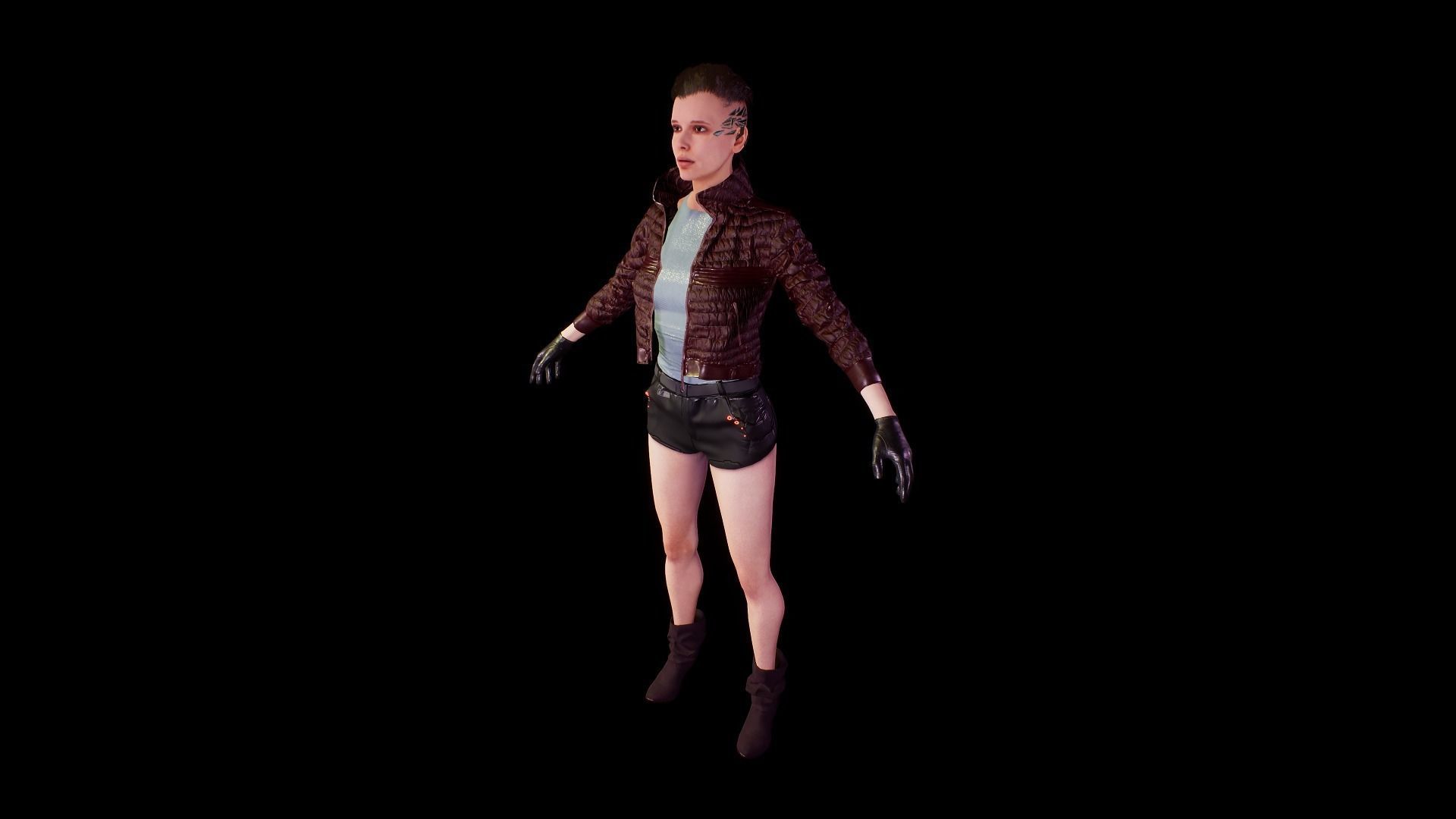 cyberpunk chars A Low-poly 3D model_22