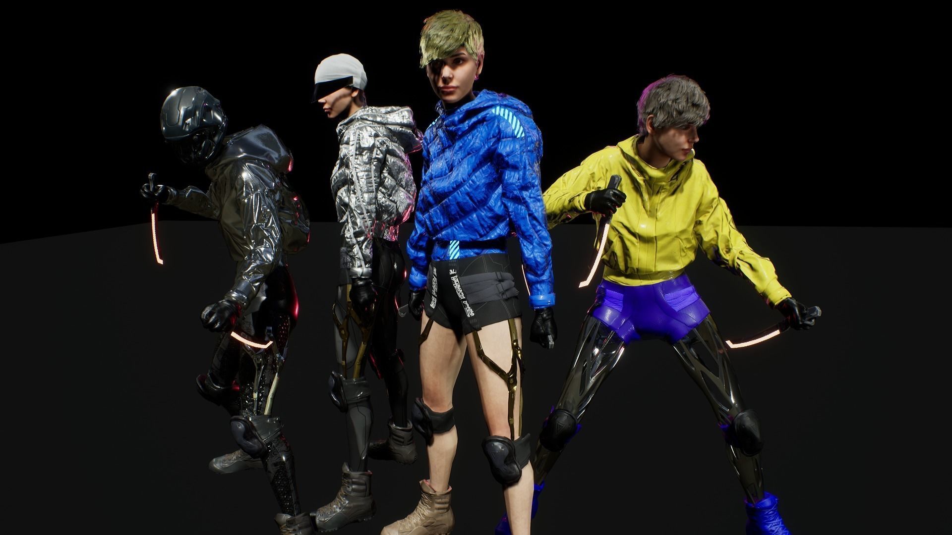 cyberpunk chars A Low-poly 3D model_7