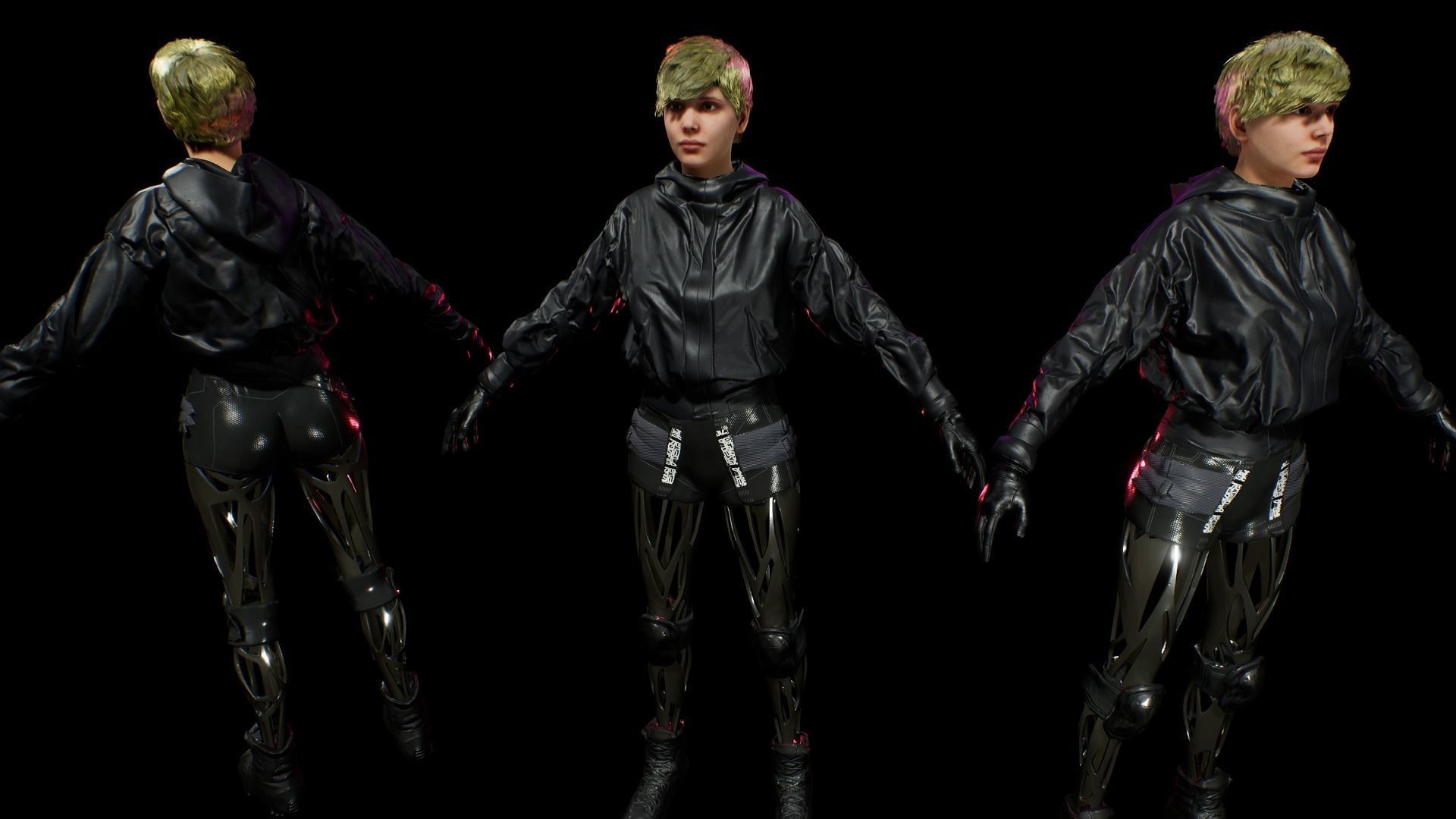 cyberpunk chars A Low-poly 3D model_8