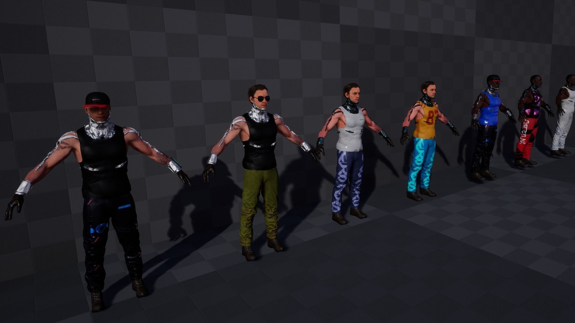 cyberpunk chars A Low-poly 3D model_32
