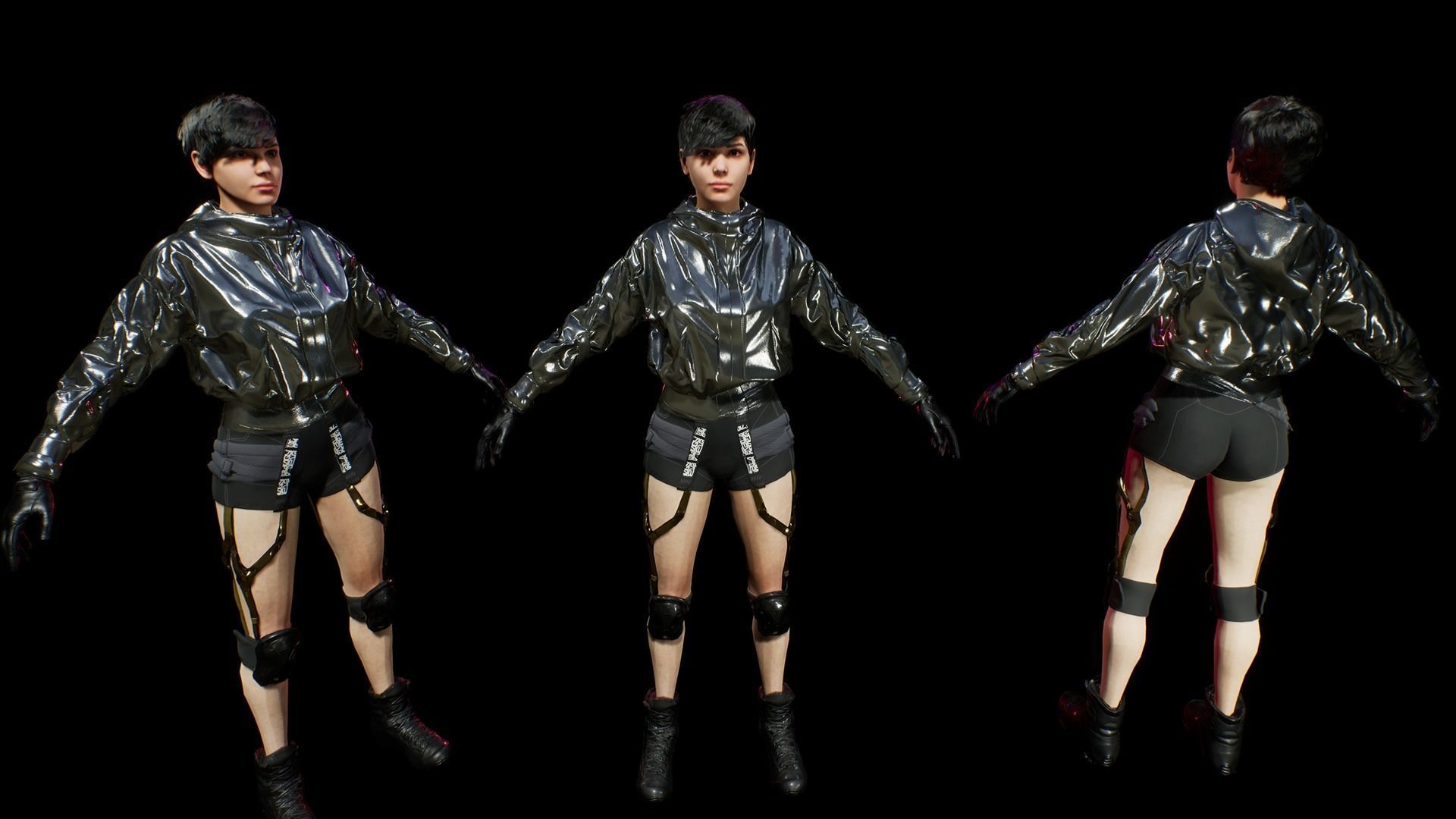 cyberpunk chars A Low-poly 3D model_25