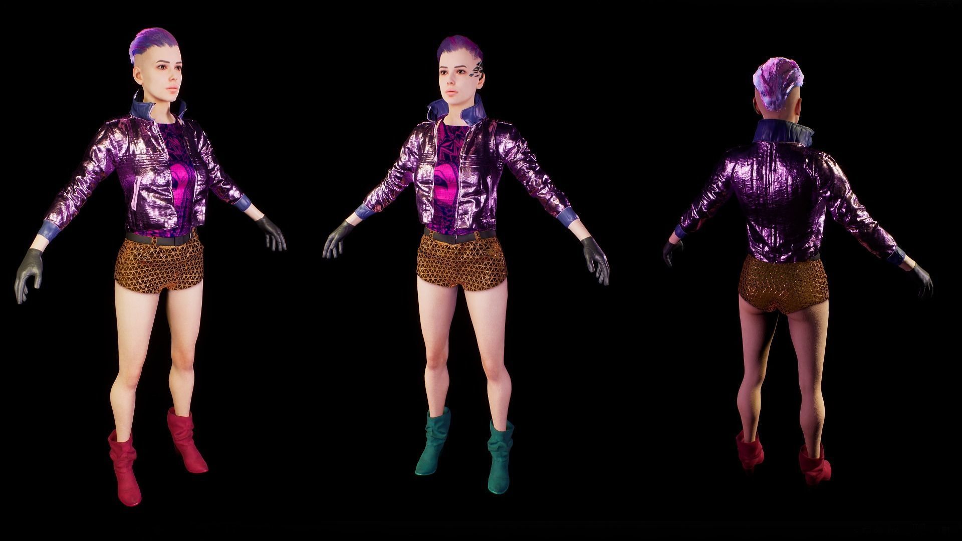 cyberpunk chars A Low-poly 3D model_17