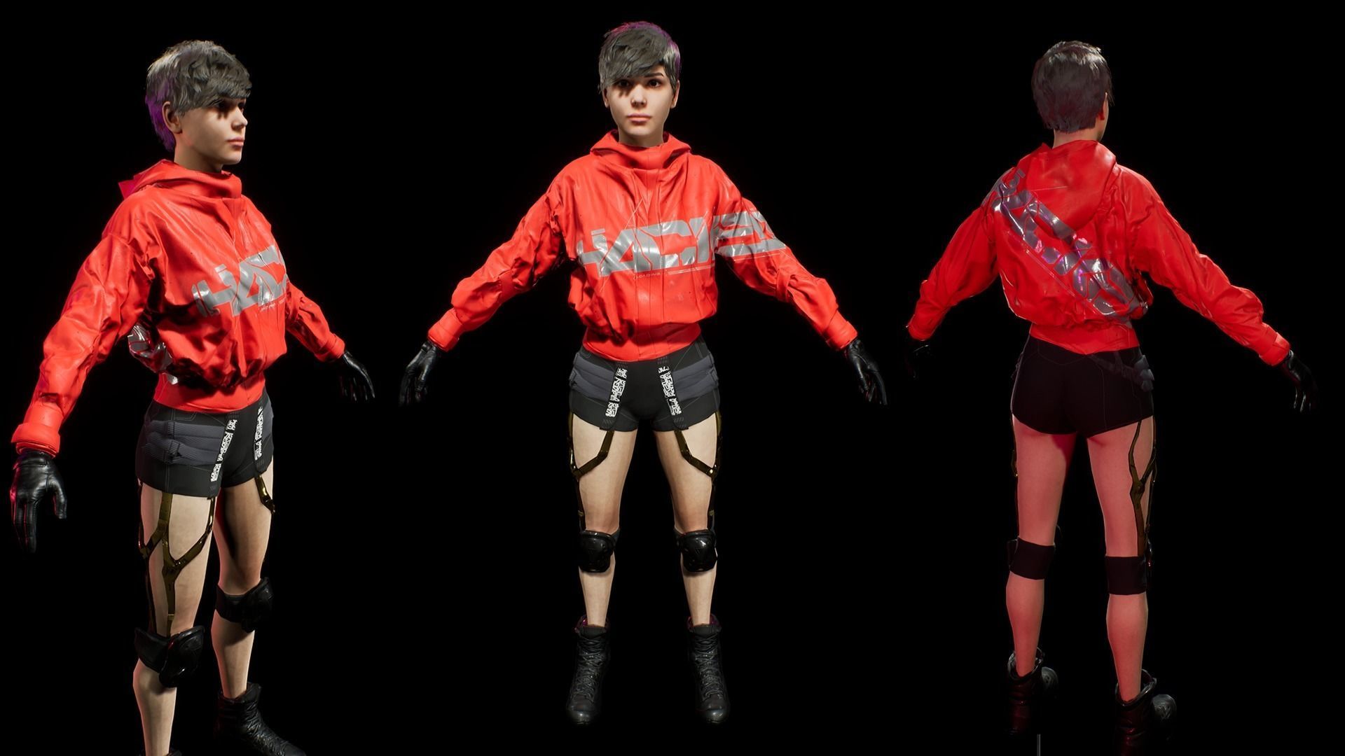 cyberpunk chars A Low-poly 3D model_24