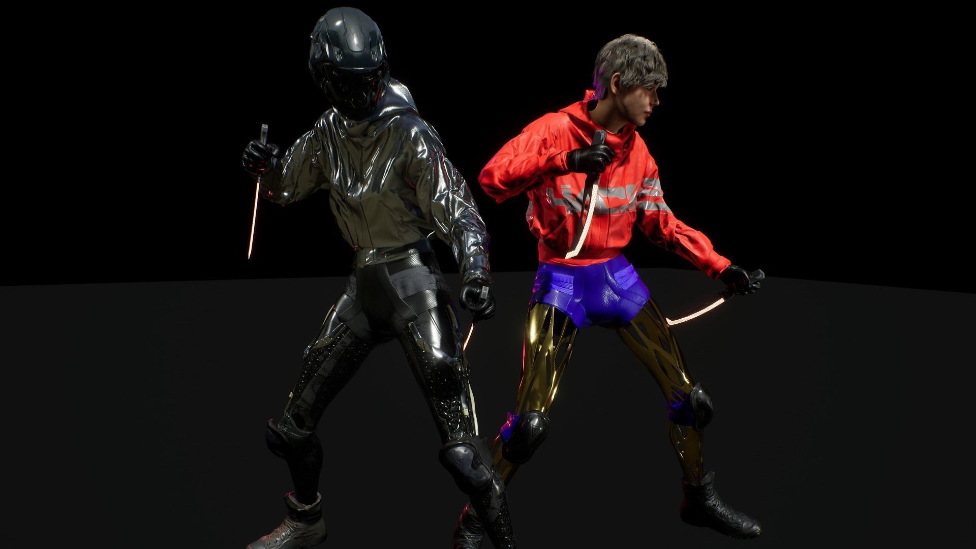 cyberpunk chars A Low-poly 3D model_19