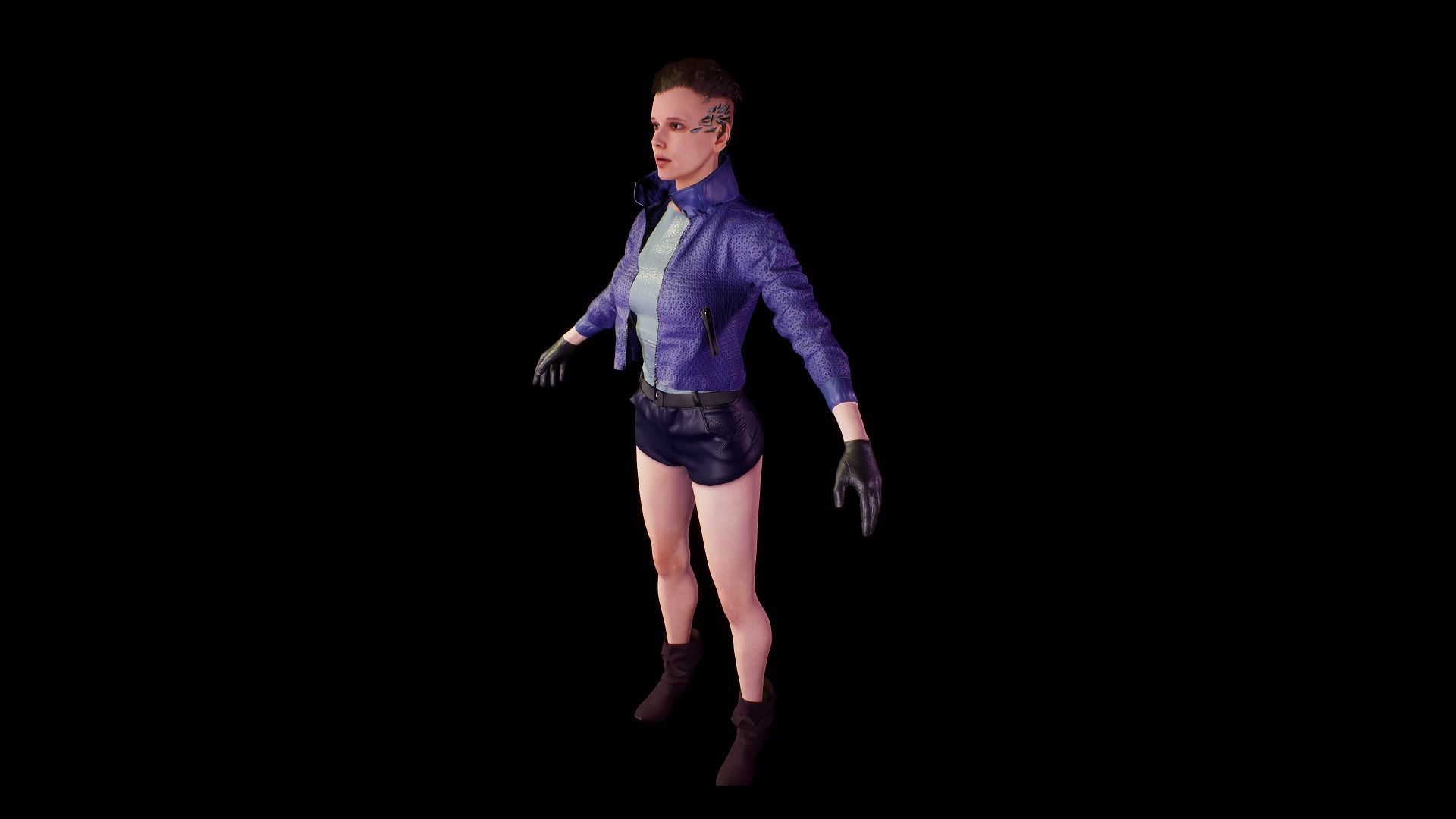 cyberpunk chars A Low-poly 3D model_10