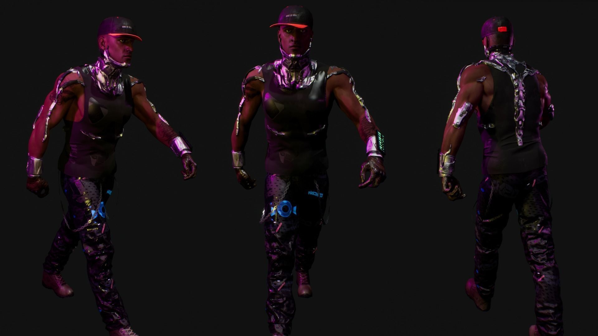 cyberpunk chars A Low-poly 3D model_18