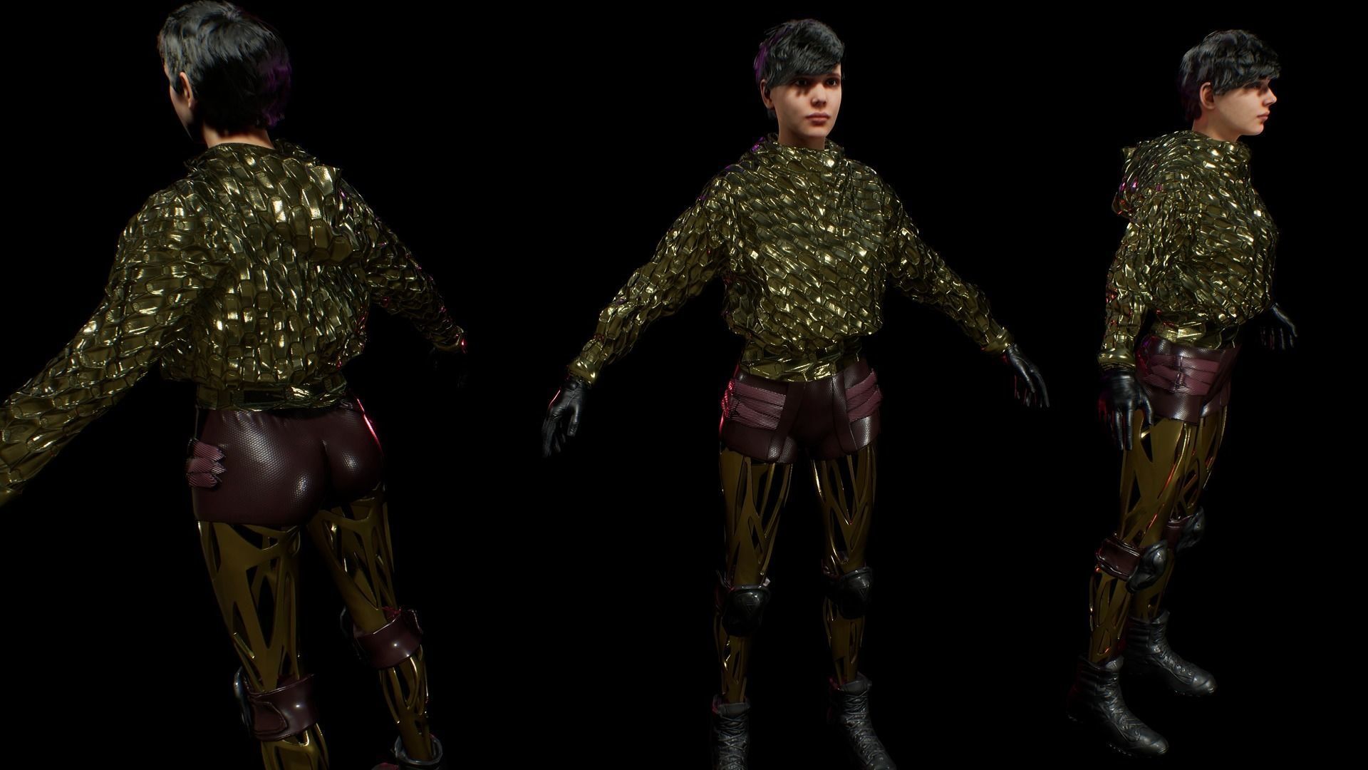 cyberpunk chars A Low-poly 3D model_15