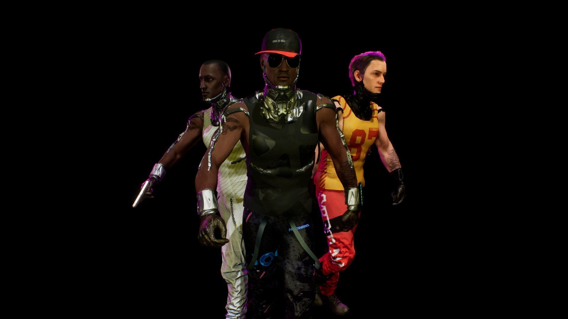 cyberpunk chars A Low-poly 3D model_6