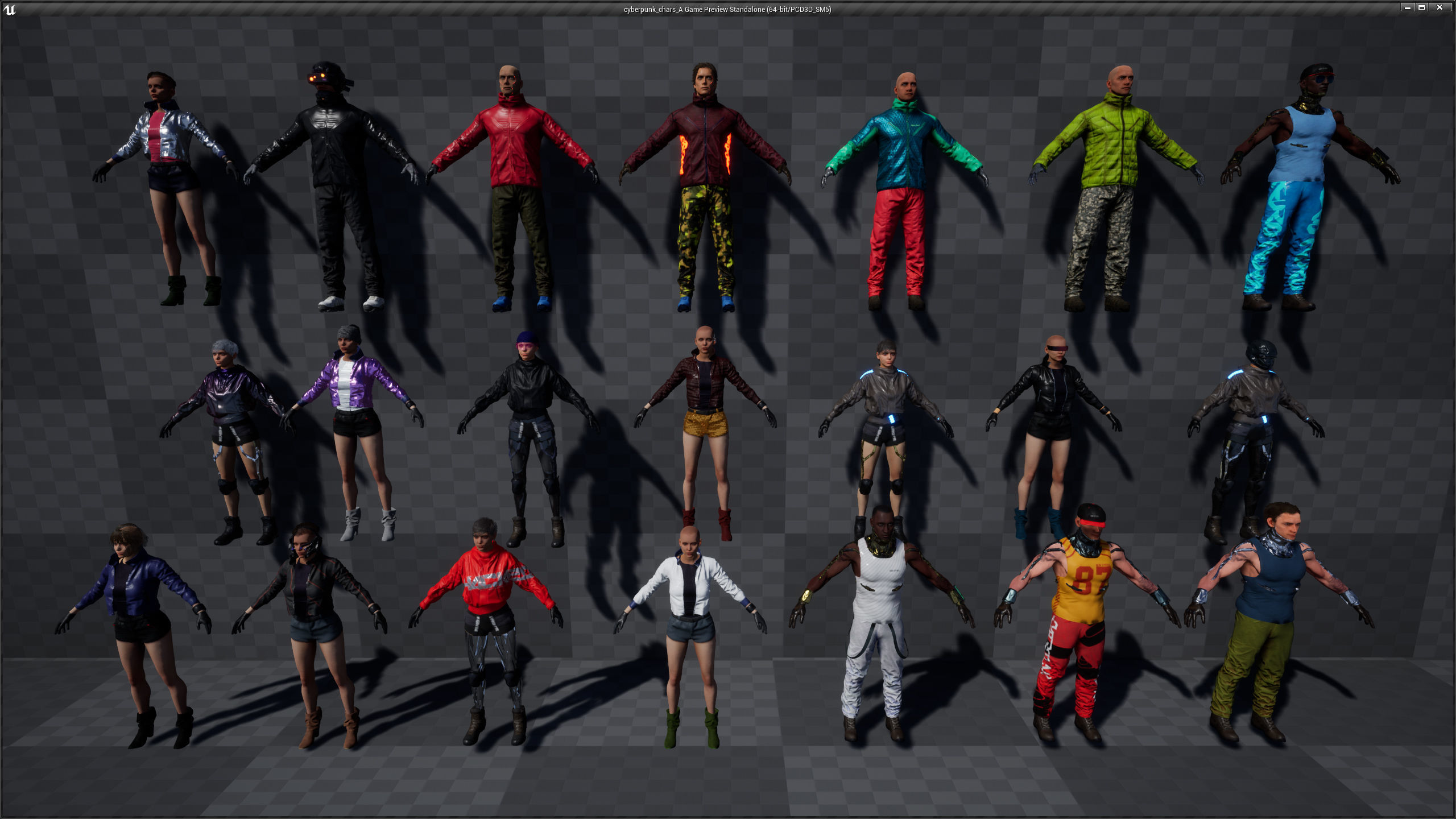 cyberpunk chars A Low-poly 3D model_5