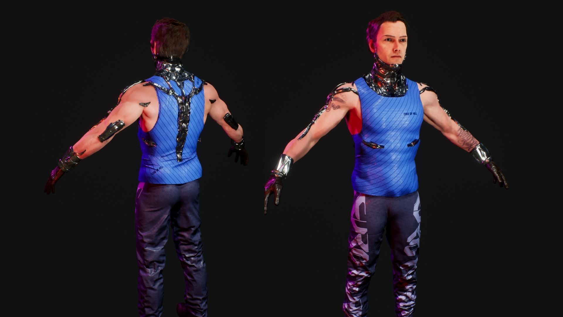 cyberpunk chars A Low-poly 3D model_9