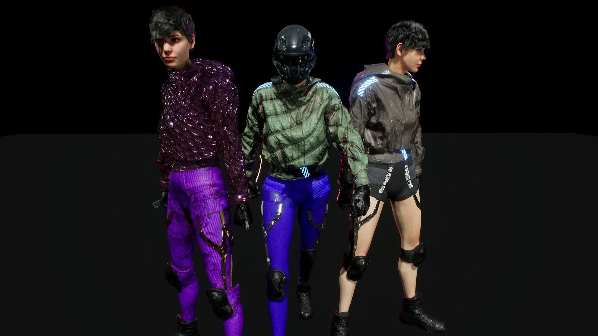 cyberpunk chars A Low-poly 3D model_21