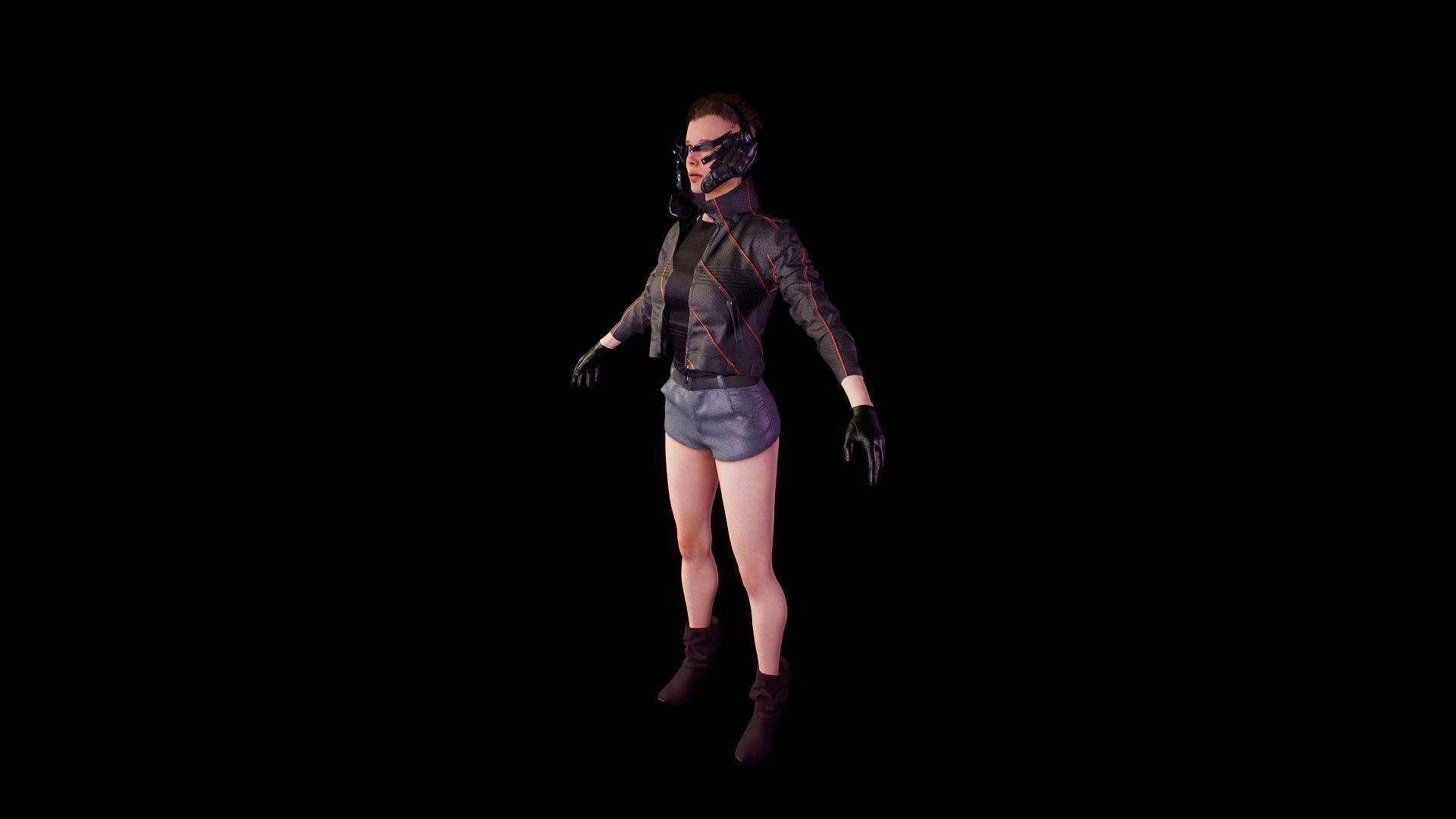 cyberpunk chars A Low-poly 3D model_12