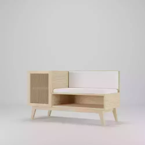 Seating with Shoes Storage 120x50x70 Low-poly 3D model