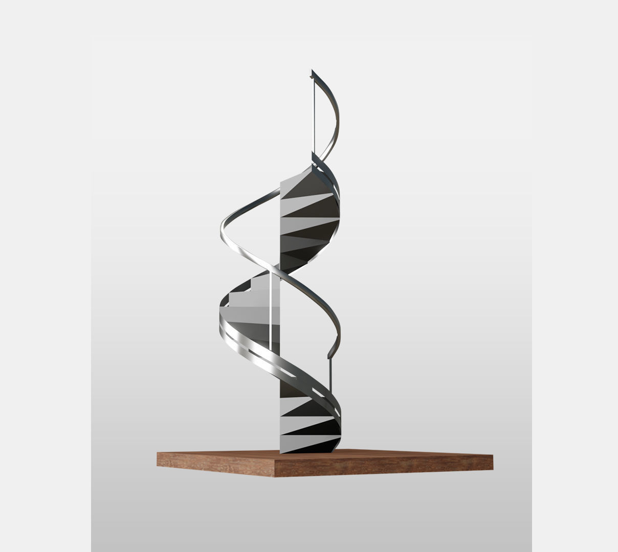 Spiral staircase Low-poly 3D model_5