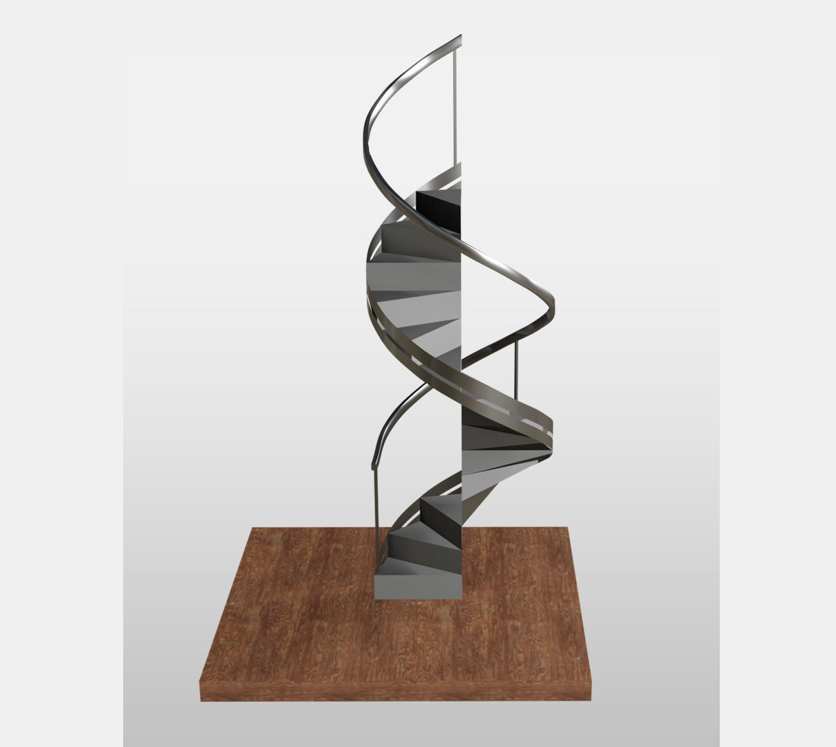 Spiral staircase Low-poly 3D model_2